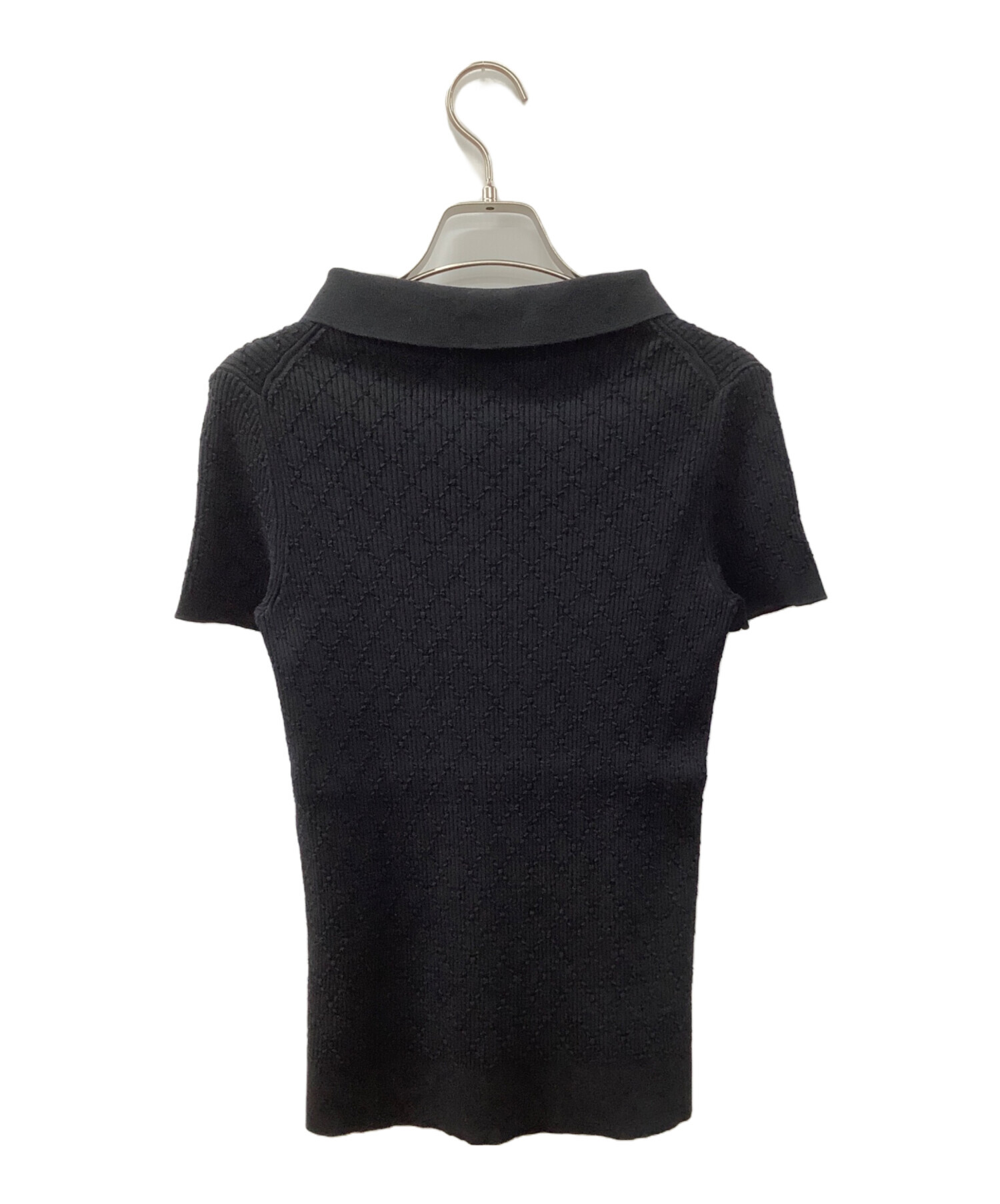 中古・古着通販】CHANEL (シャネル) 半袖ニット ブラック サイズ:36 