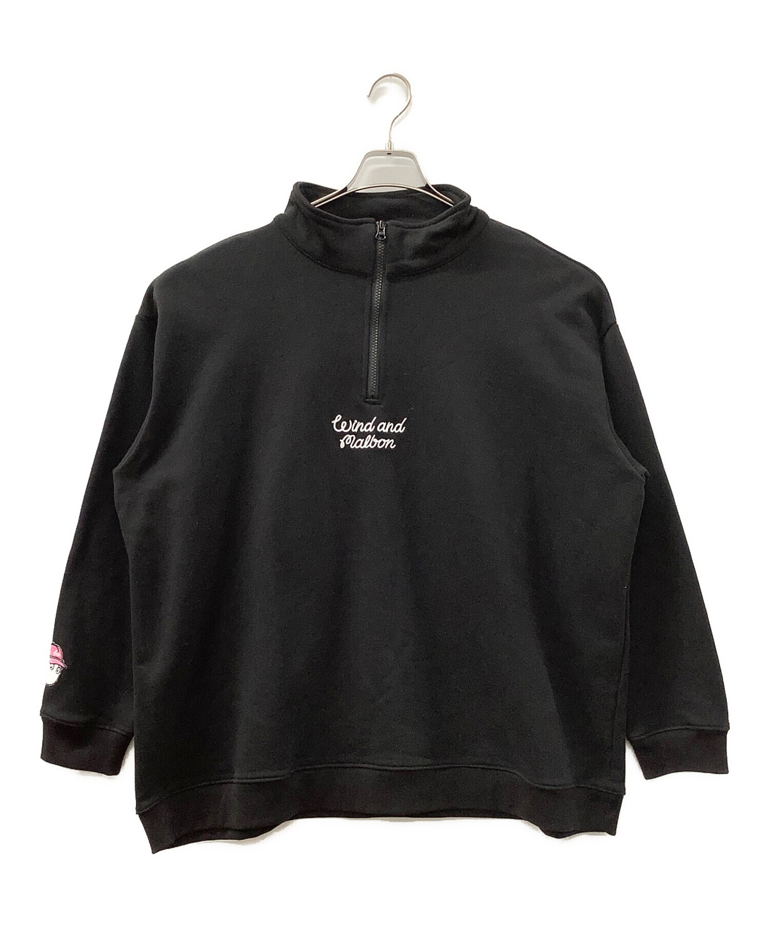 WIND AND SEA ウィンダンシーブラック フリーススウェットL