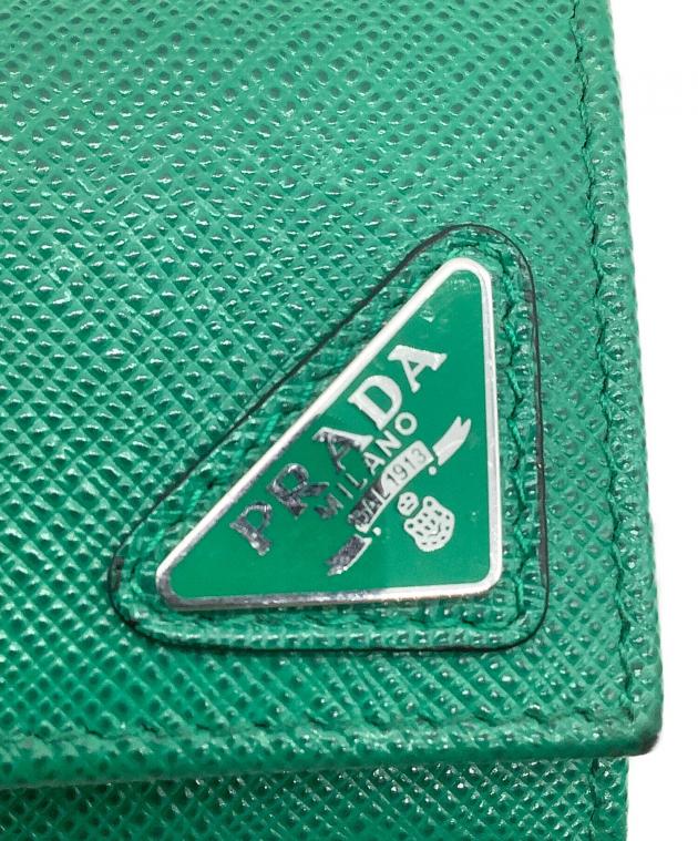中古・古着通販】PRADA (プラダ) サフィアーノトライアングル グリーン