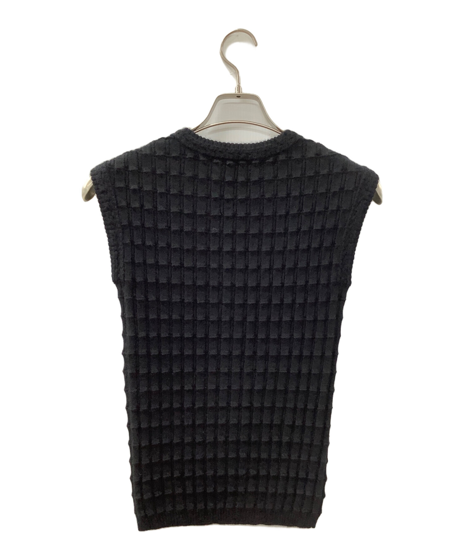 中古・古着通販】CHANEL (シャネル) ノースリーブニット ブラック 