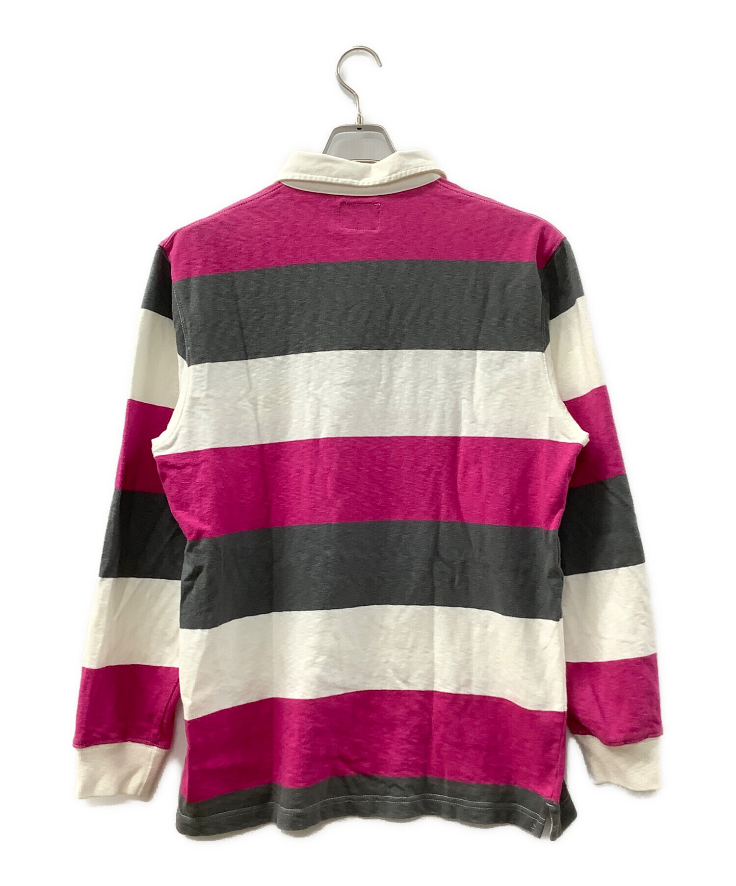 中古・古着通販】stussy (ステューシー) ラガーシャツ ピンク×グレー