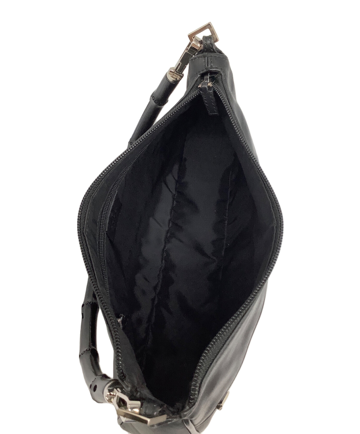 中古・古着通販】GUCCI (グッチ) バンブーショルダーバッグ ブラック