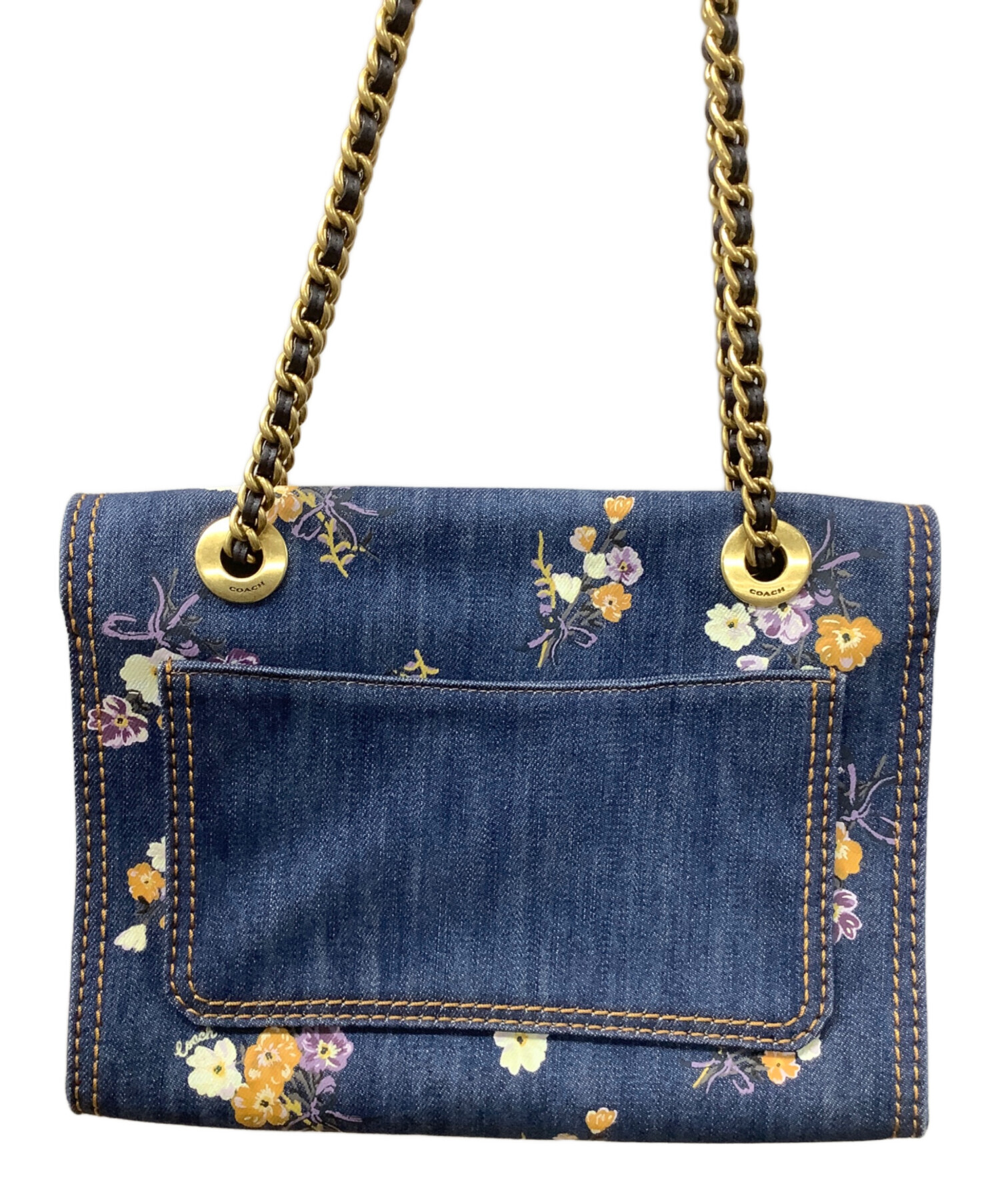 中古・古着通販】COACH (コーチ) デニムチェーンショルダーバッグ