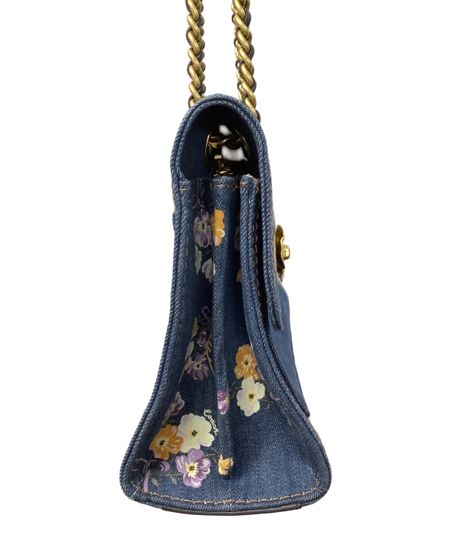 中古・古着通販】COACH (コーチ) デニムチェーンショルダーバッグ