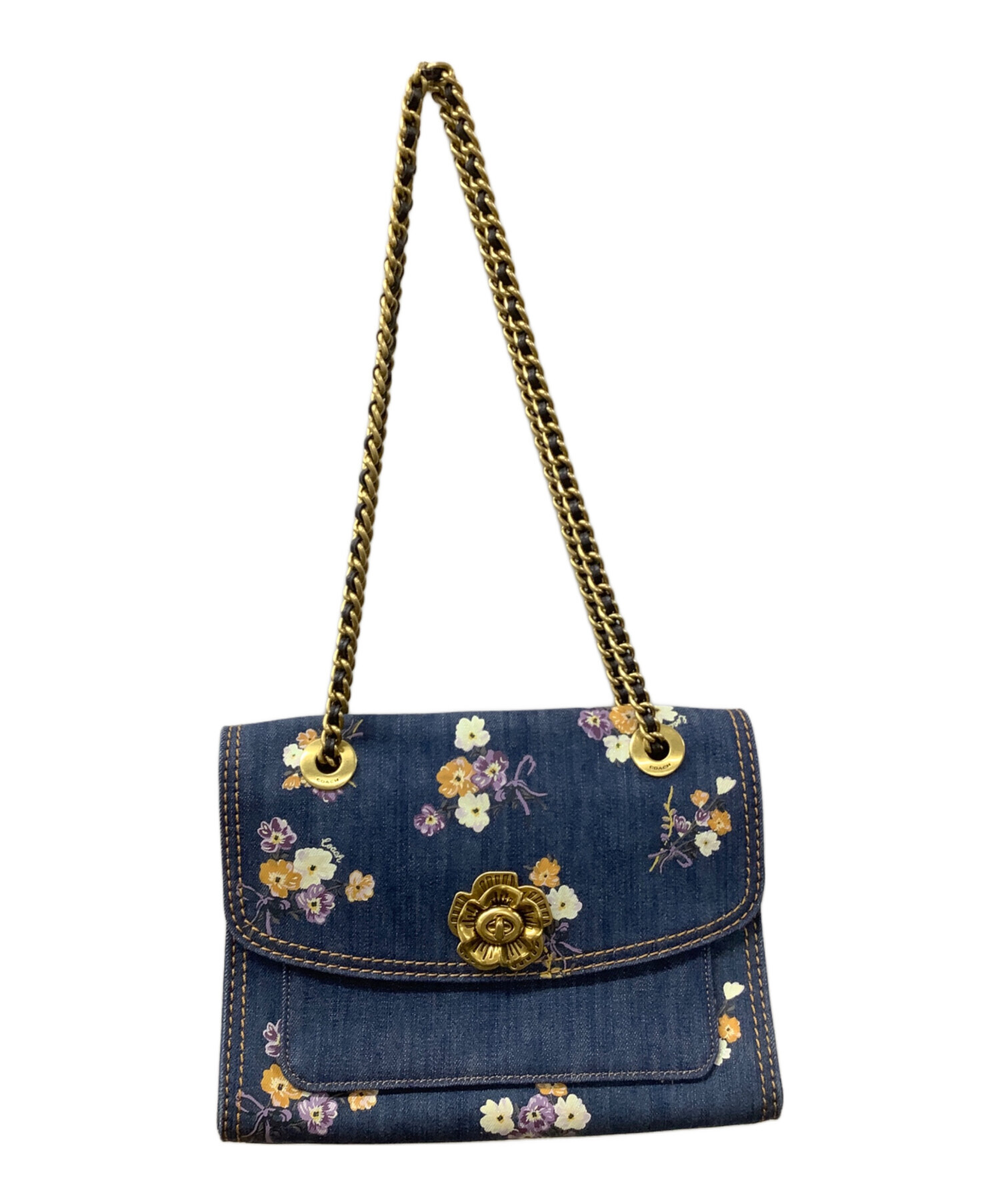 中古・古着通販】COACH (コーチ) デニムチェーンショルダーバッグ