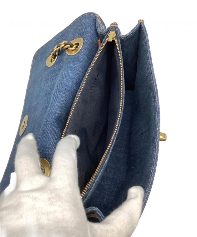 【良品】OLD COACH ショルダーバッグ デニム インディゴ フラップ 中古・古着通販】COACH (コーチ) デニムチェーンショルダーバッグ