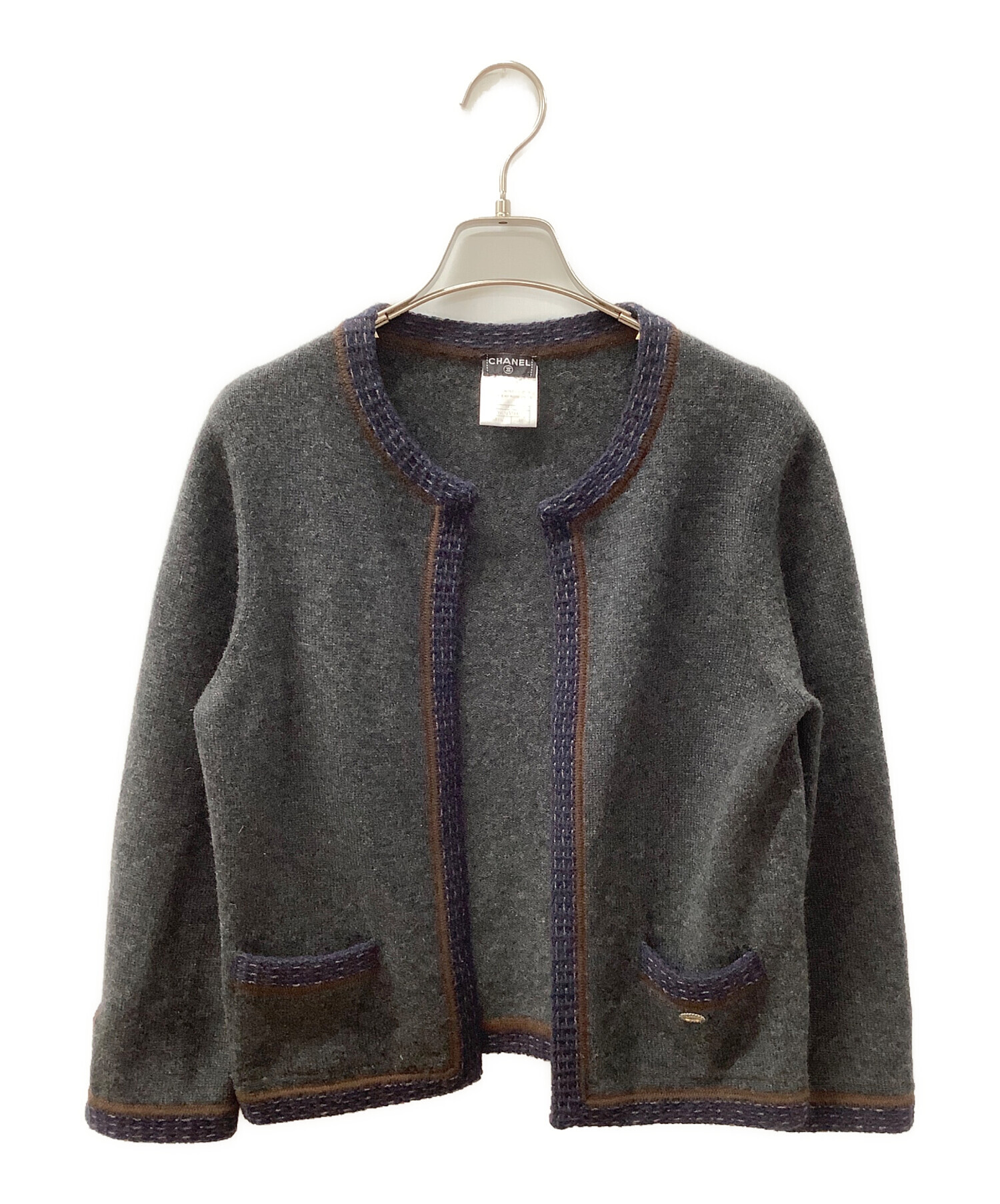 中古・古着通販】CHANEL (シャネル) 薄手カーディガン グレー サイズ