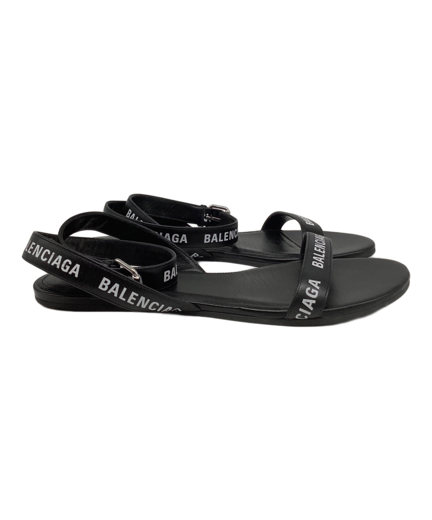 極美品バレンシアガBalenciaga ストラップサンダル 37 ブラック 中古・古着通販】BALENCIAGA (バレンシアガ) ストラップサンダル