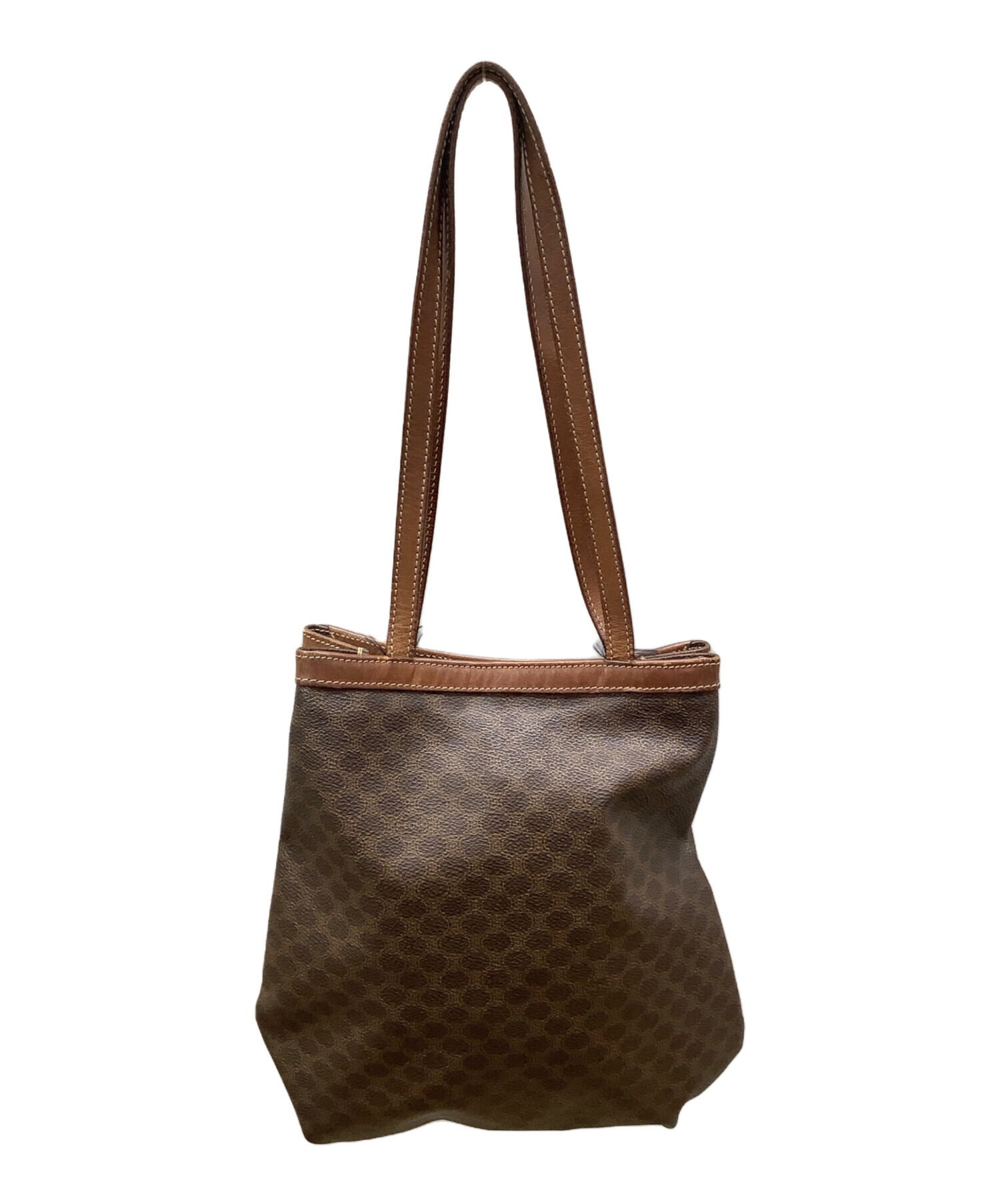 【BIGお買い物ラリー★30%OFFセール中】セリーヌ CELINE トートバッグマカダム ベージュ ブラウン レディース 中古 中古・古着通販】CELINE (セリーヌ) マカダム トートバッグ ブラウン