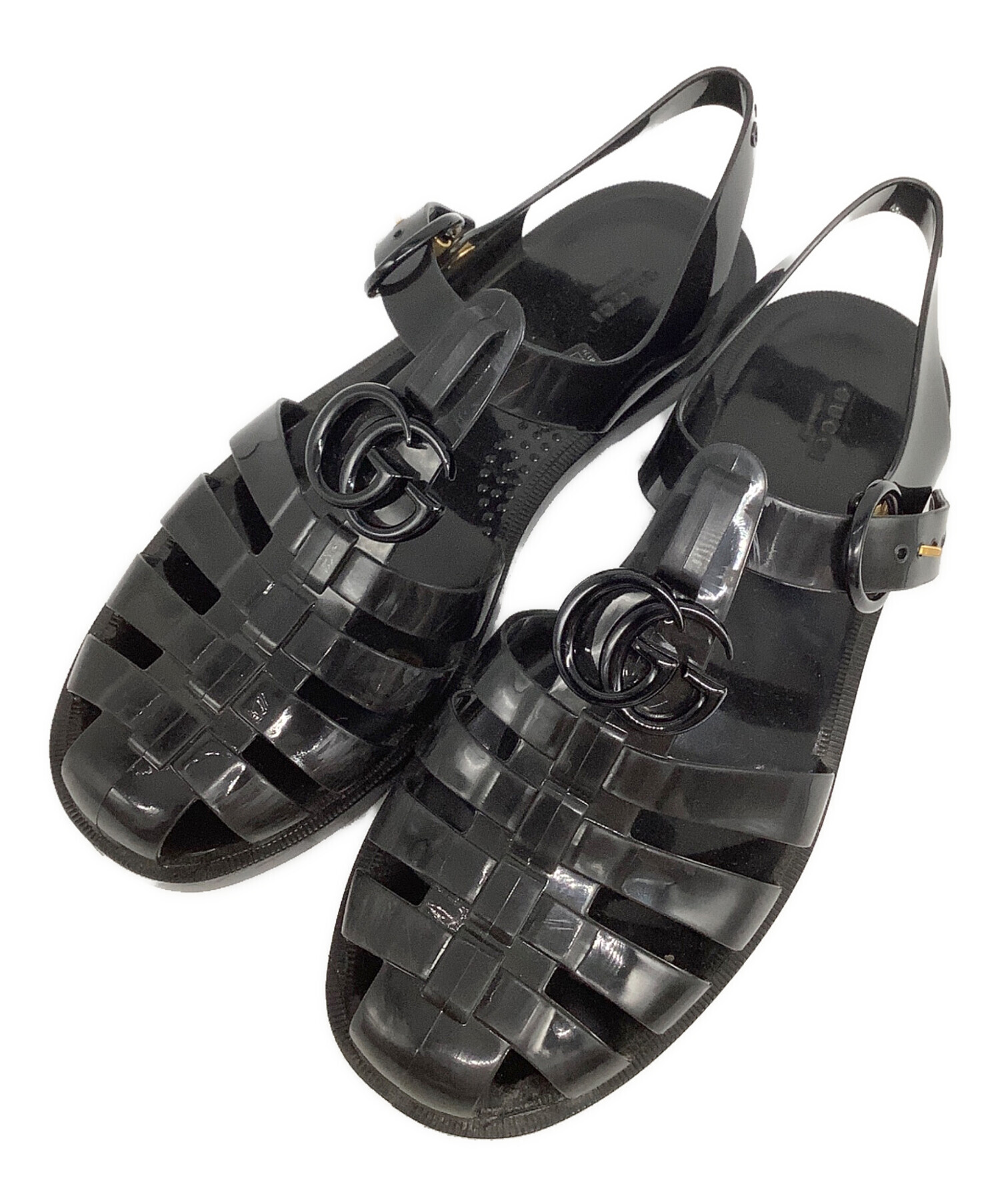 中古・古着通販】GUCCI (グッチ) グルカサンダル ブラック サイズ:37 中古・古着通販】GUCCI (グッチ) グルカサンダル ブラック サイズ:37