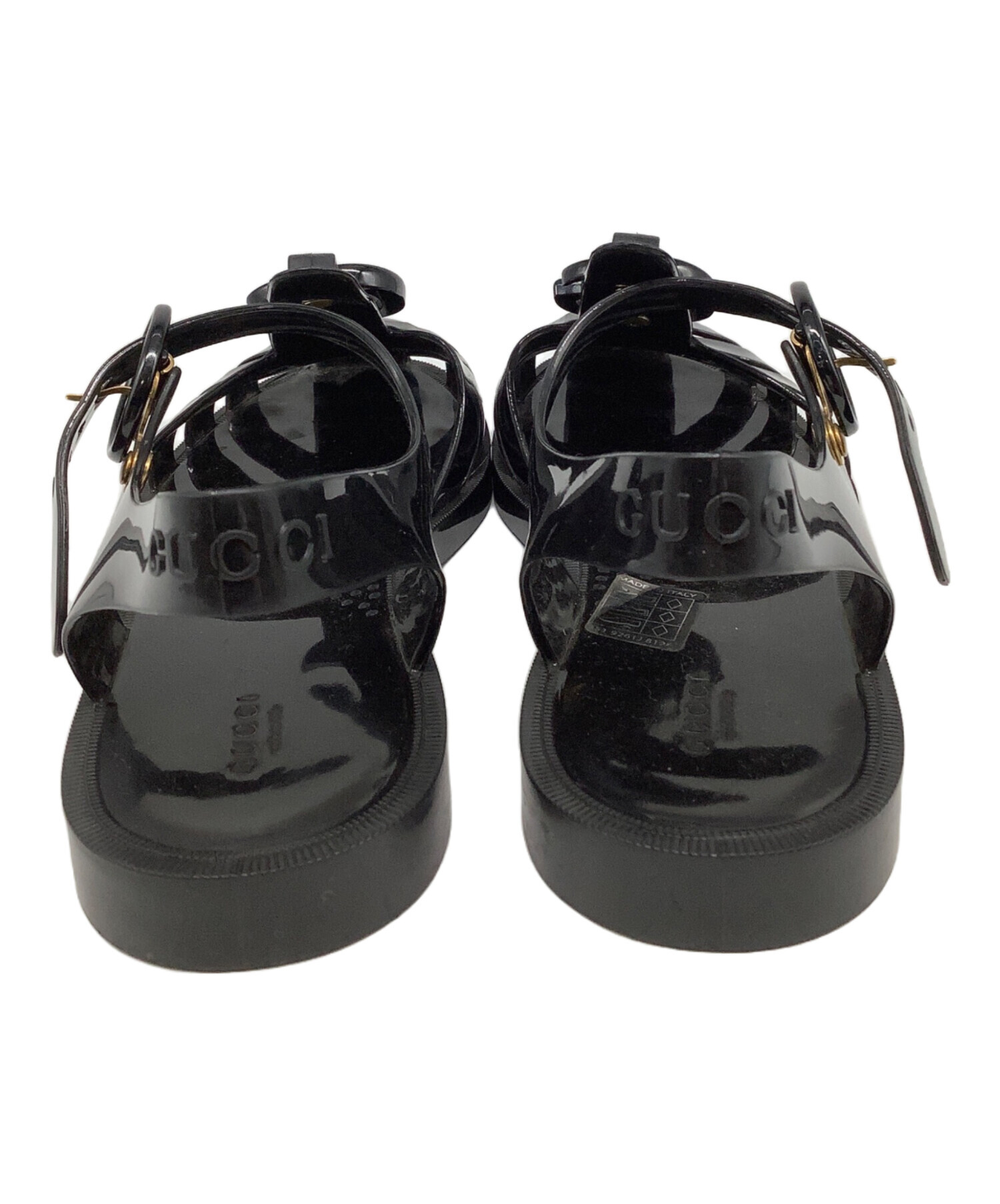 中古・古着通販】GUCCI (グッチ) グルカサンダル ブラック サイズ:37 中古・古着通販】GUCCI (グッチ) グルカサンダル ブラック サイズ:37