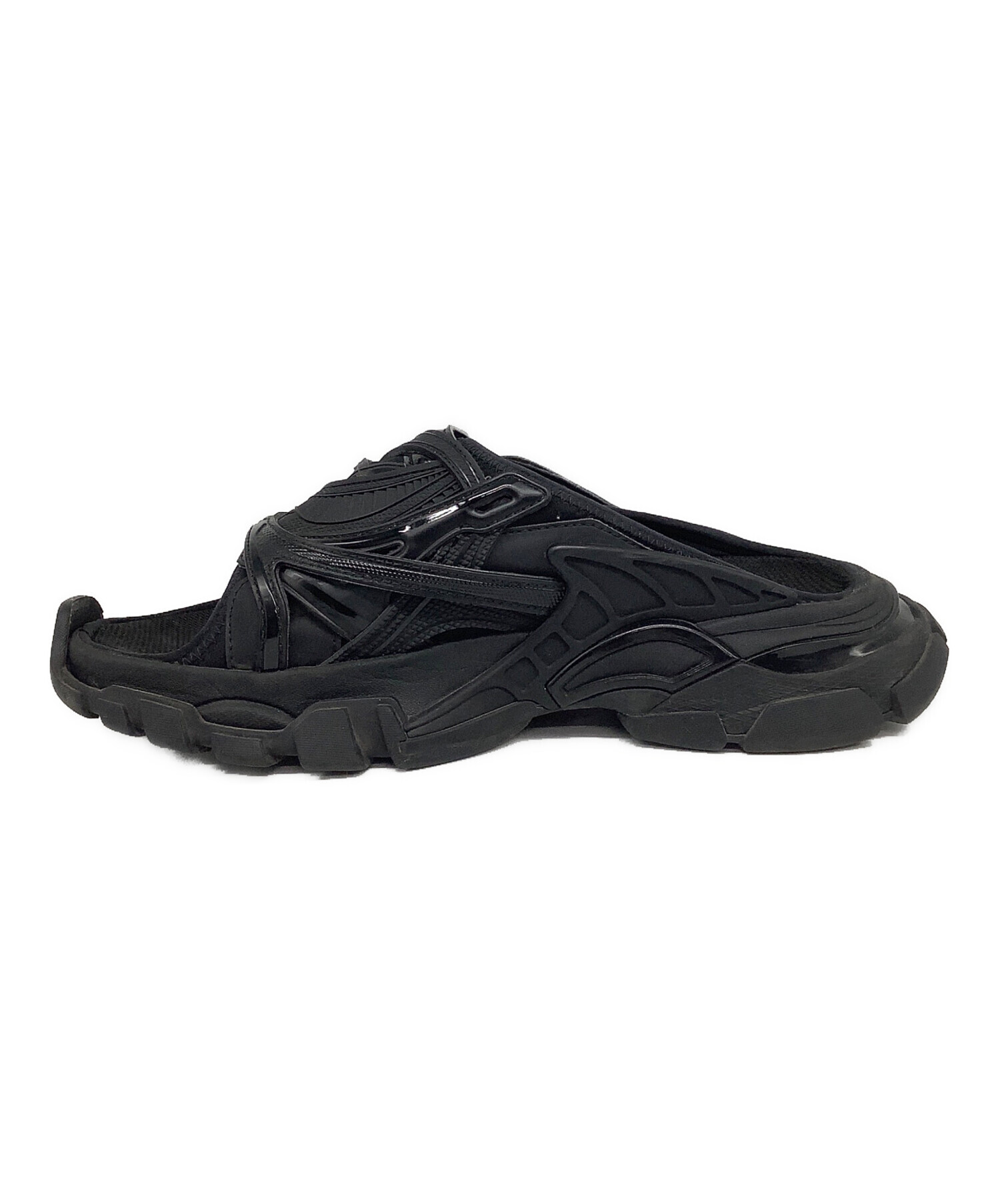 BALENCIAGA ブラック スライドサンダル 収納袋付き 中古・古着通販】BALENCIAGA (バレンシアガ) トラック スライド