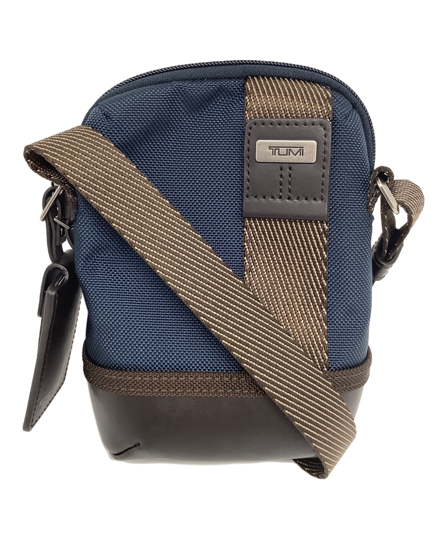 中古・古着通販】TUMI (トゥミ) ショルダーポーチ ネイビー×ブラウン 