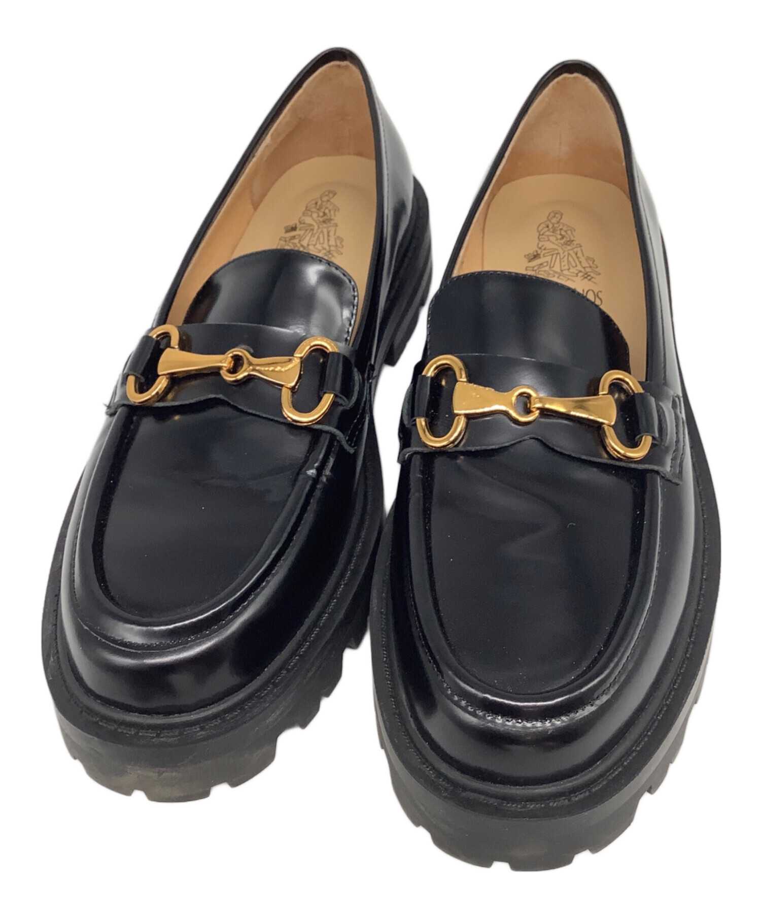 最終値下げ アルテサノス ブラック ローファー 38 中古・古着通販】ARTESANOS (アルテサノス) 厚底 ビットローファー