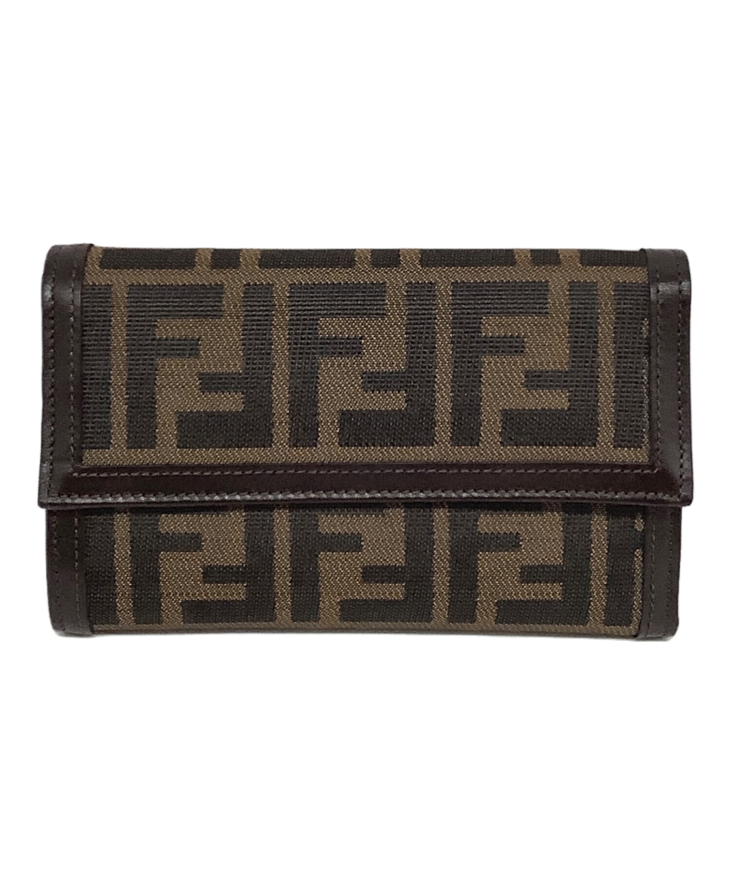 フェンディ　ズッカ柄　美品　FFロゴ　長財布　レザー　キャンバス　ビンテージ フェンディ ズッカ柄 美品 FFロゴ 長財布 レザー キャンバス