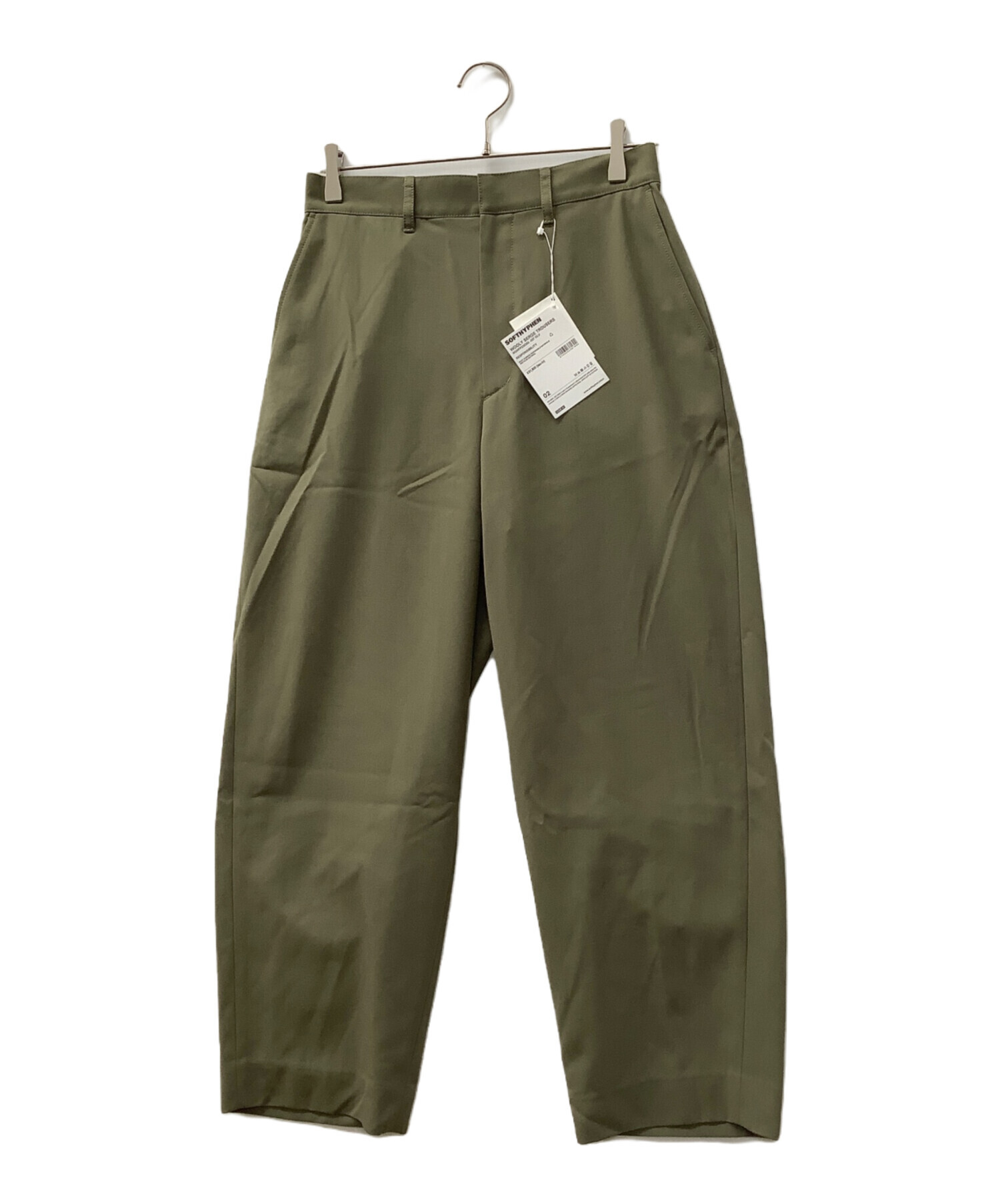 SOFTHYPHEN ソフトハイフン WOOLY SERGE TROUSERS オリーブ サイズ 02 未使用品