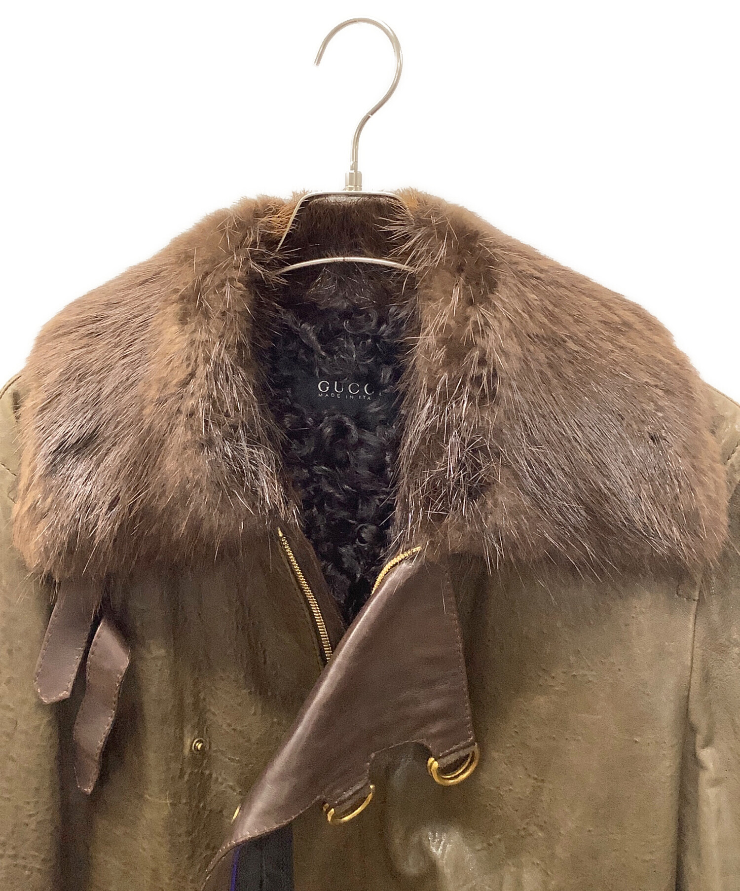 Gucci グッチ　レザージャケット　本革　52 XL相当　ブラウン　茶色 Gucci グッチ レザージャケット 本革 52 XL相当 ブラウン 茶色