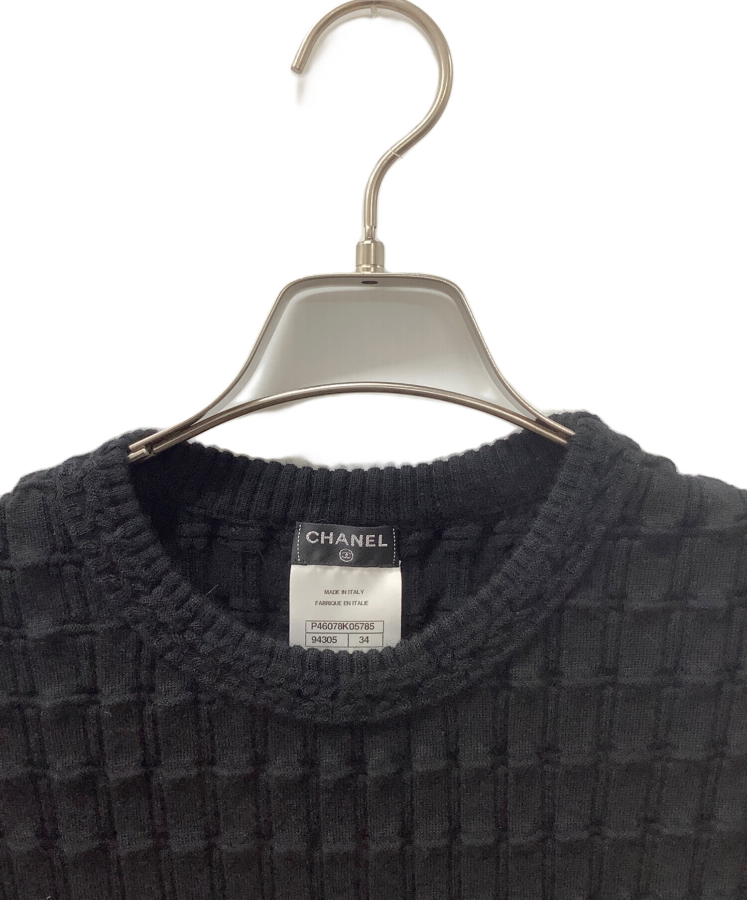 CHANEL ノースリーブセーター 36 ブラック 中古・古着通販】CHANEL (シャネル) ノースリーブニット ブラック