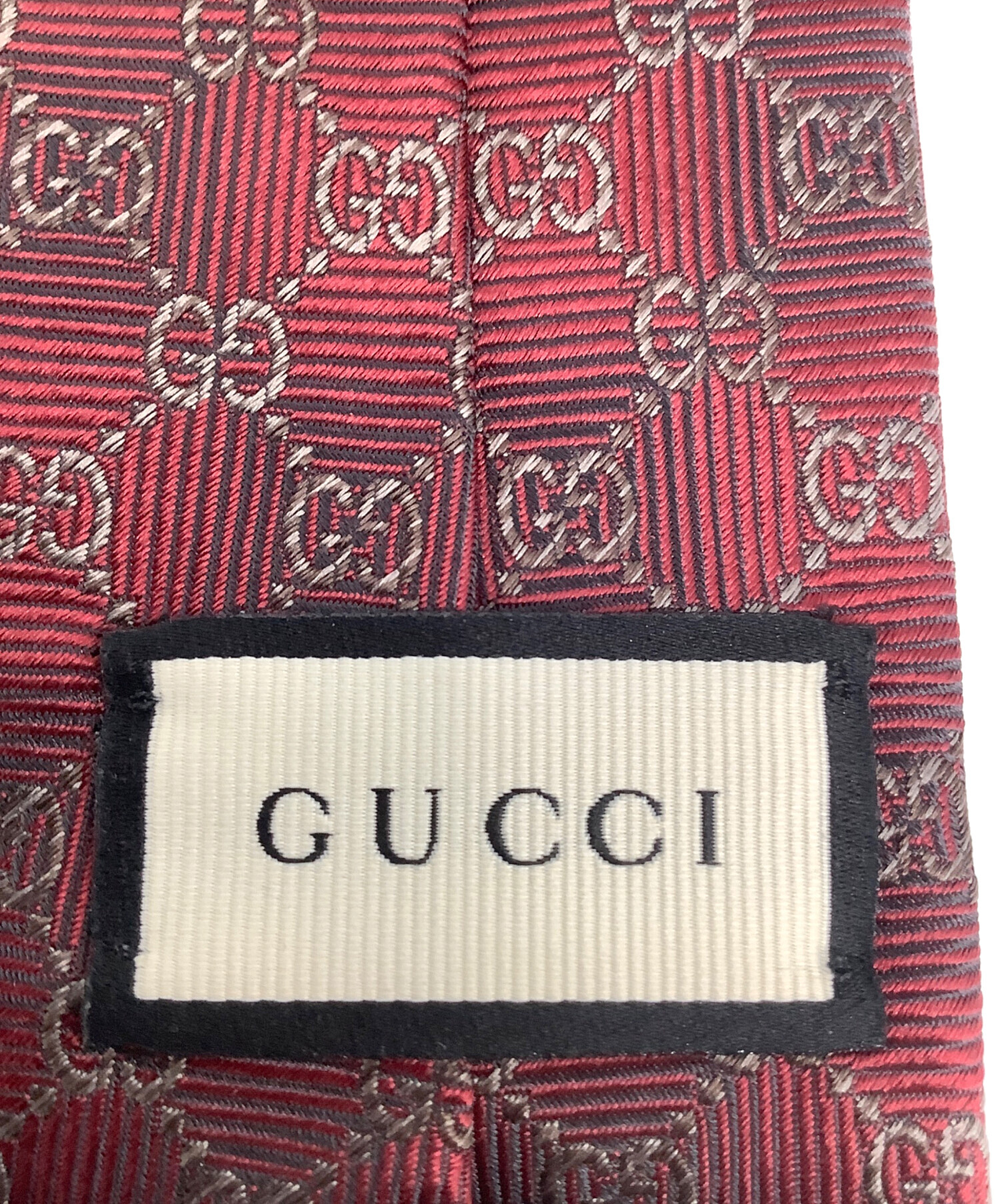 中古・古着通販】GUCCI (グッチ) GG シルクネクタイ ボルドー