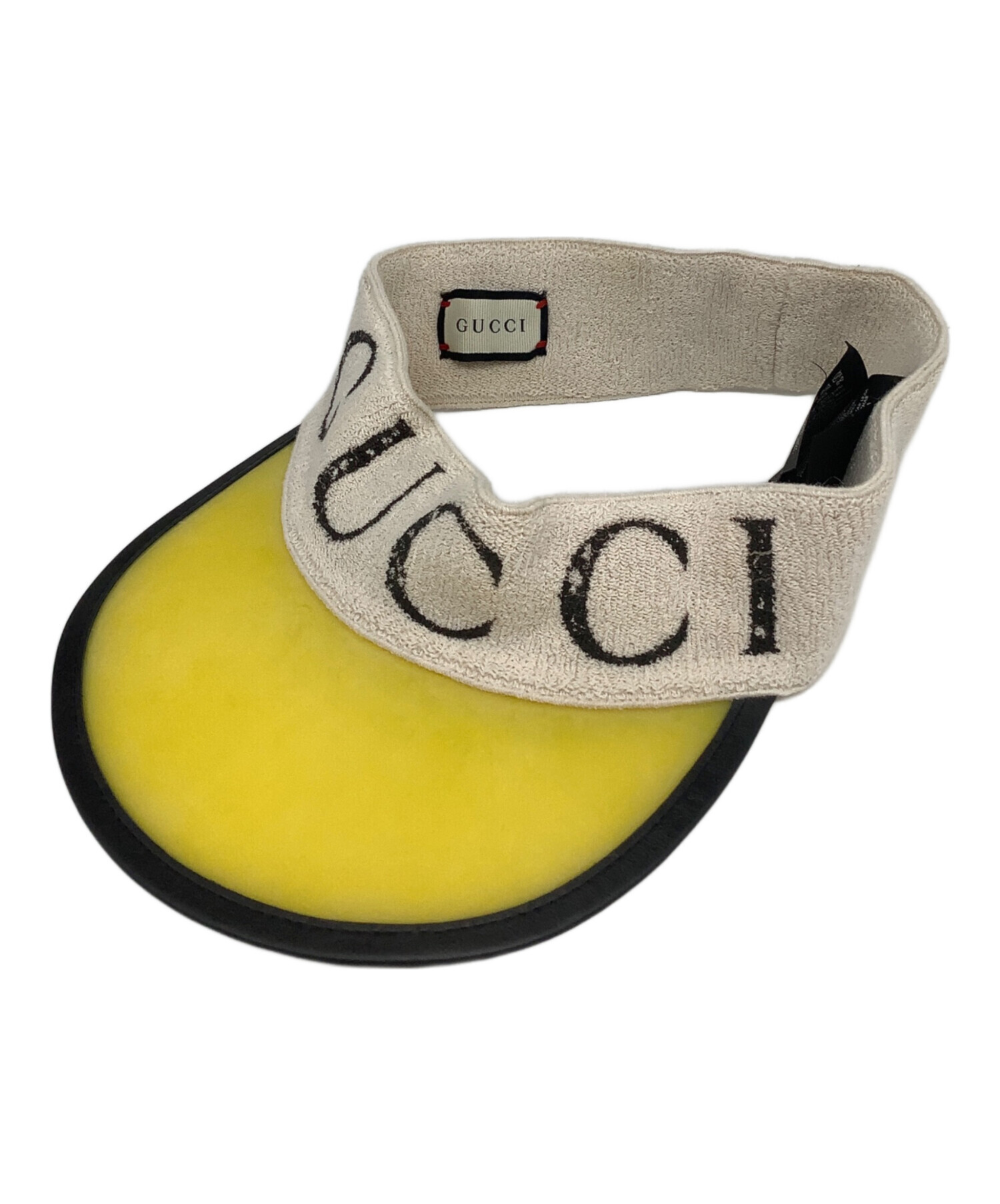 中古・古着通販】GUCCI (グッチ) サンバイザー ベージュ×イエロー