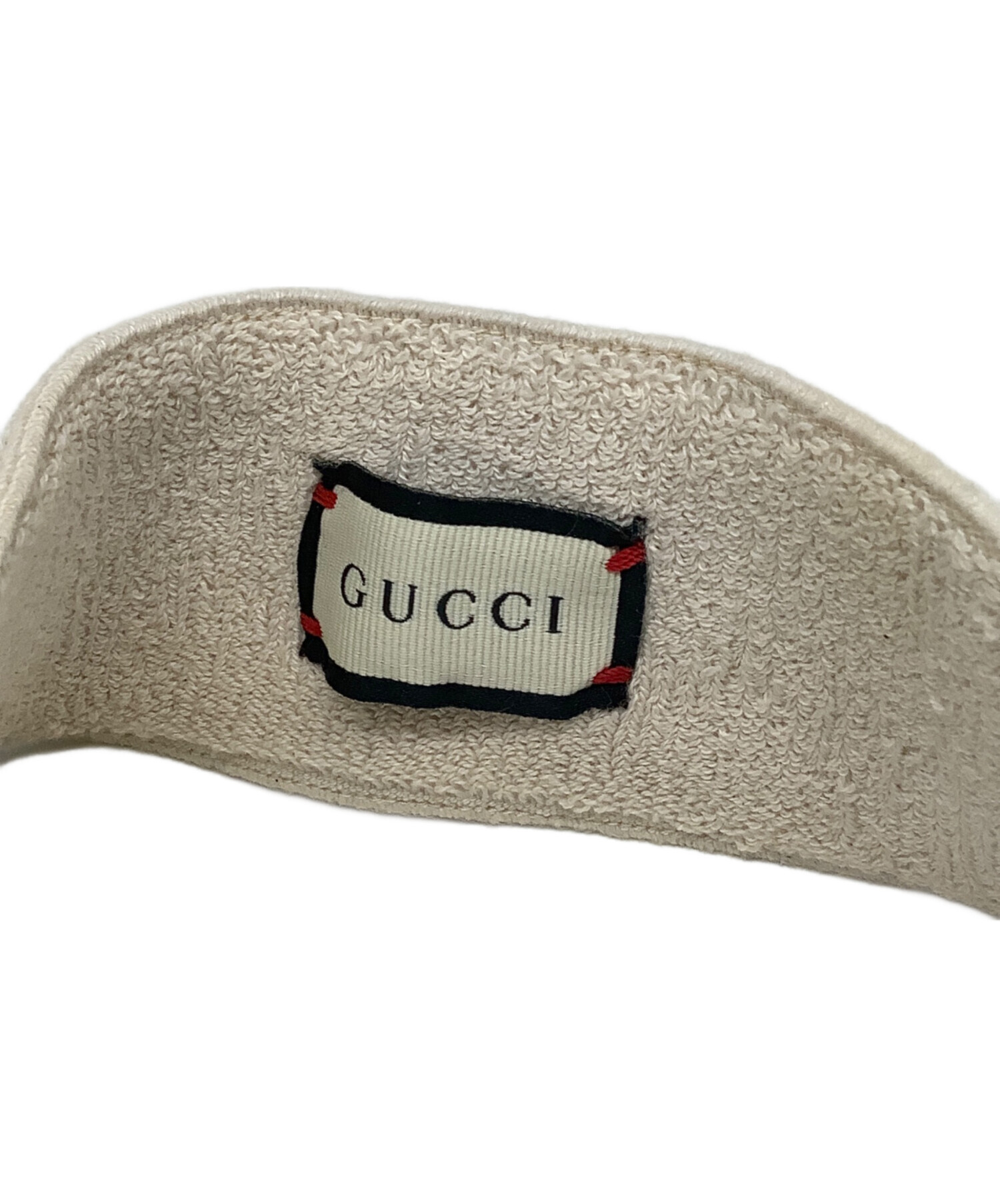 GUCCI グッチ　サンバイザー 中古・古着通販】GUCCI (グッチ) サンバイザー ベージュ×イエロー
