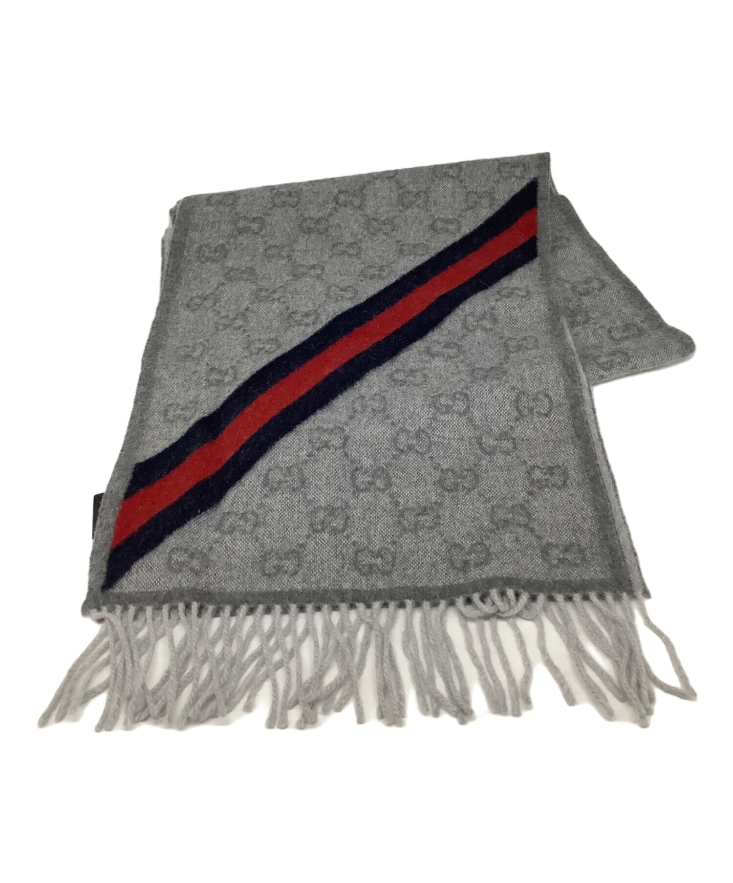 GUCCI グッチ マフラー  グレー 【古着】【中古】【送料無料】 中古・古着通販】GUCCI (グッチ) マフラー グレー｜ブランド・古着通販