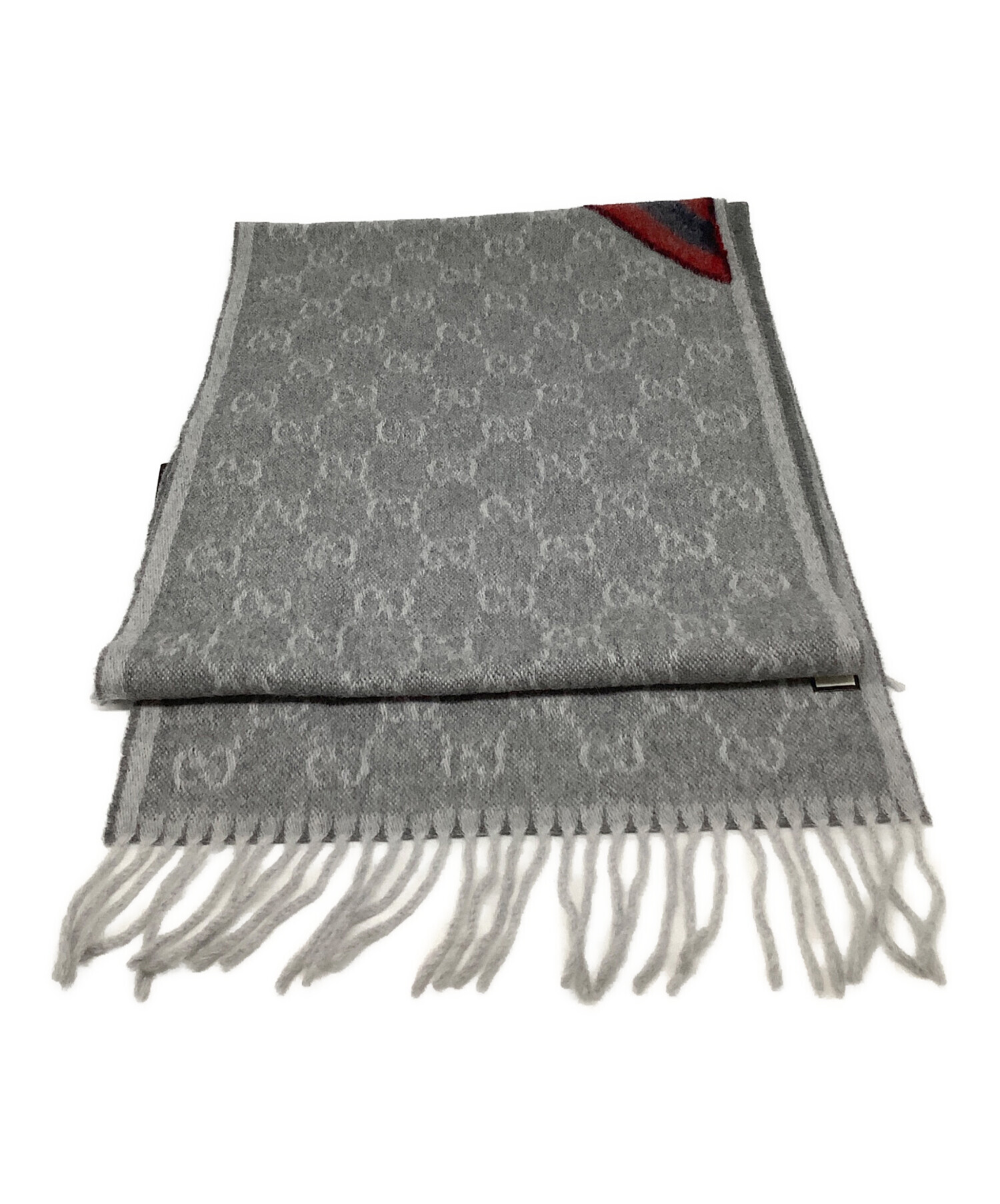 GUCCI グッチ マフラー  グレー 【古着】【中古】【送料無料】 中古・古着通販】GUCCI (グッチ) マフラー グレー｜ブランド・古着通販