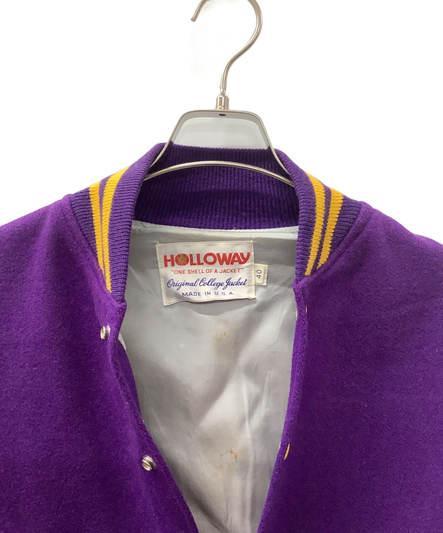 中古・古着通販】Holloway (ホロウェイ) スタジャン パープル×イエロー