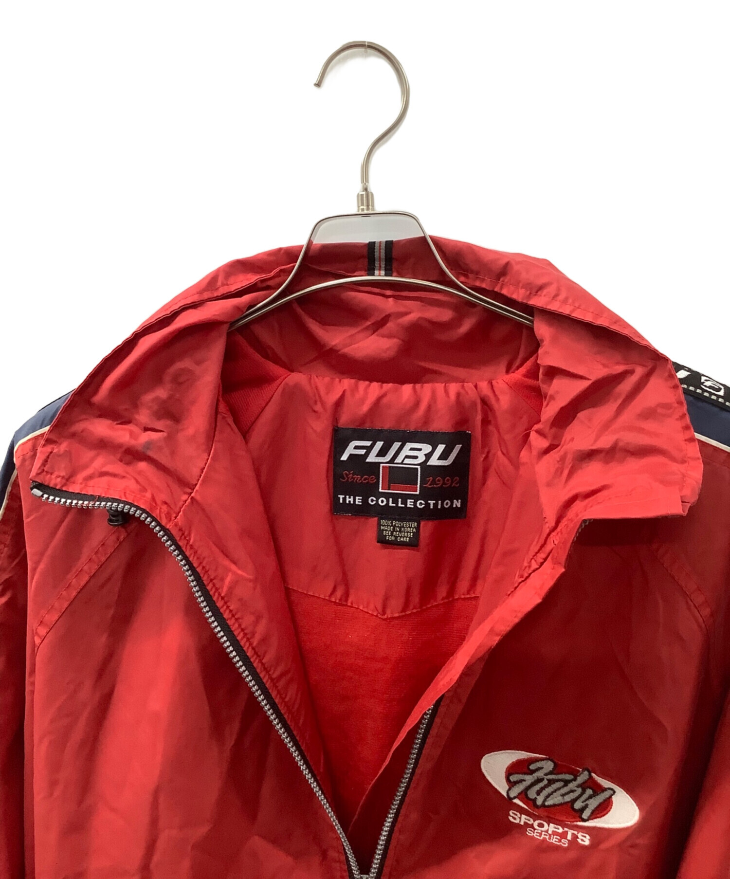 中古・古着通販】FUBU (フブ) ナイロンジャケット レッド×ブラック
