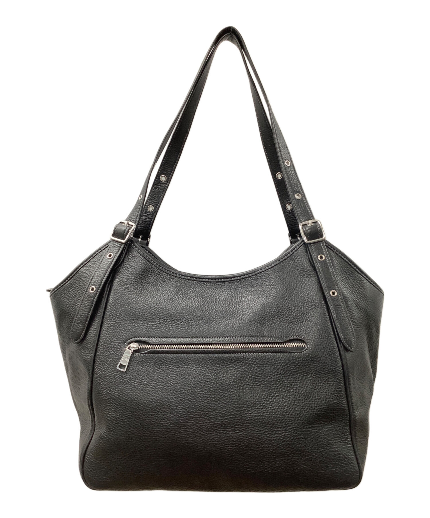 中古・古着通販】COACH (コーチ) レザートートバッグ ブラック 