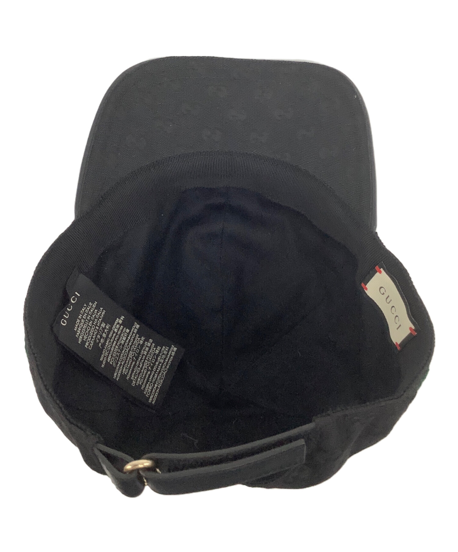 GUCCI GG ブラックキャップ 中古・古着通販】GUCCI (グッチ) GG キャップ ブラック サイズ