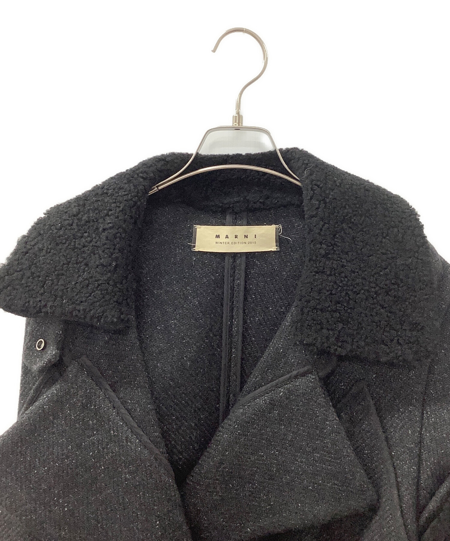 中古・古着通販】MARNI (マルニ) 襟ボアコート グレー サイズ:38