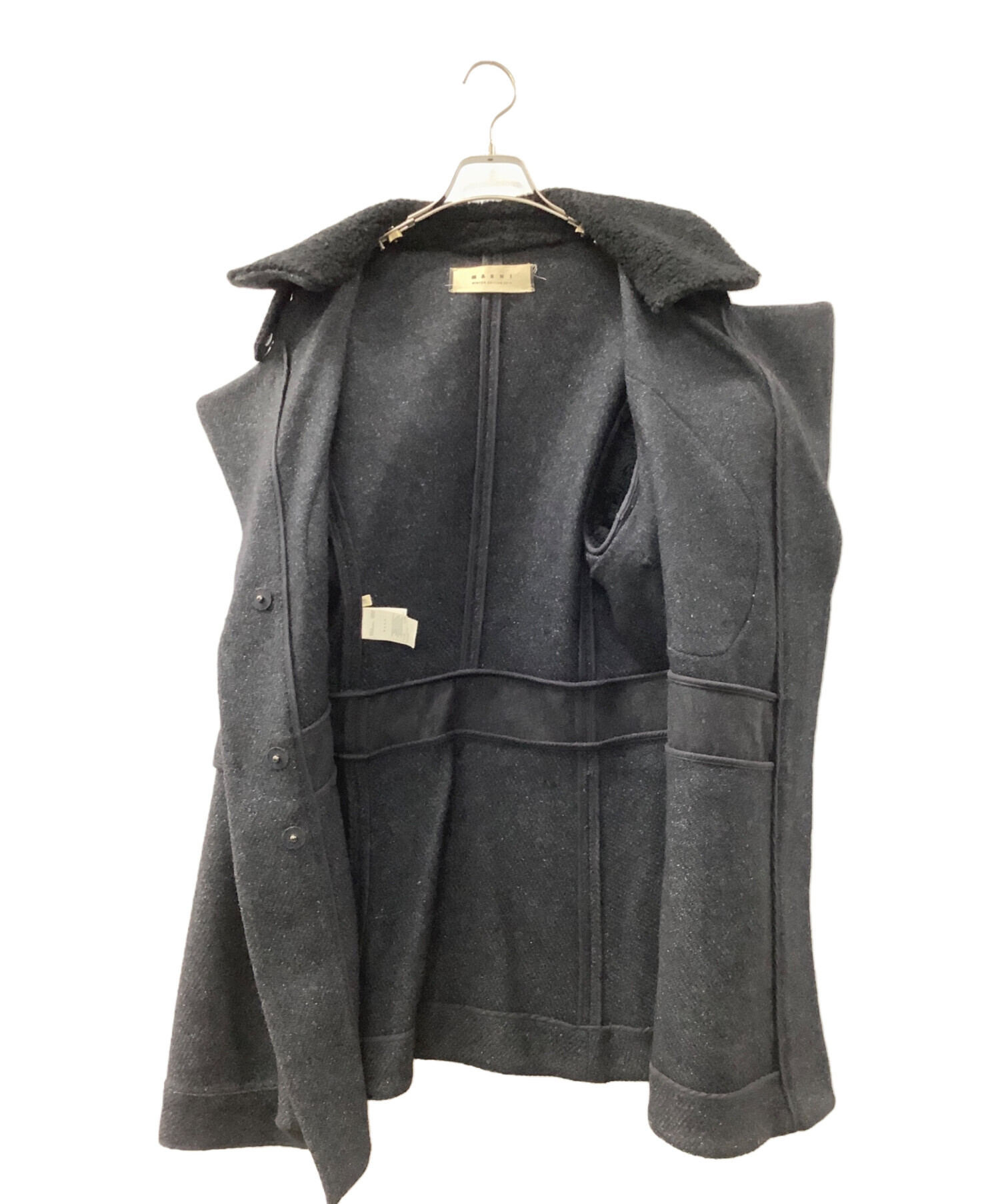 MARNI マルニ カーディガン 38(S位) グレー 【古着】【中古】 MARNI - MARNI マルニ カーディガン 38(S位) グレーxベージュx白等(総
