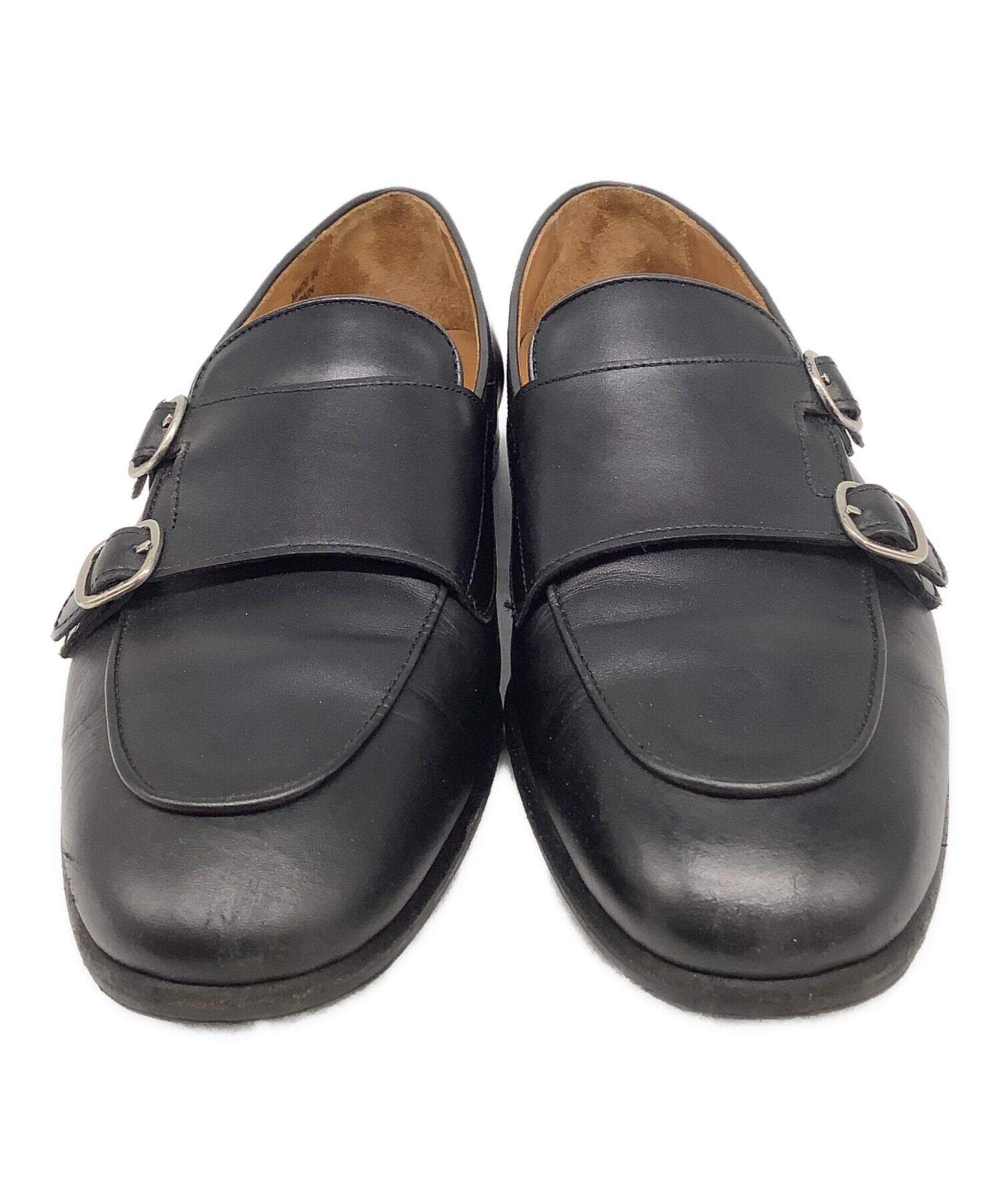 バーウィック　ダブルモンクストラップシューズ　ブラック　サイズ40 中古・古着通販】berwick (バーウィック) モンクストラップシューズ