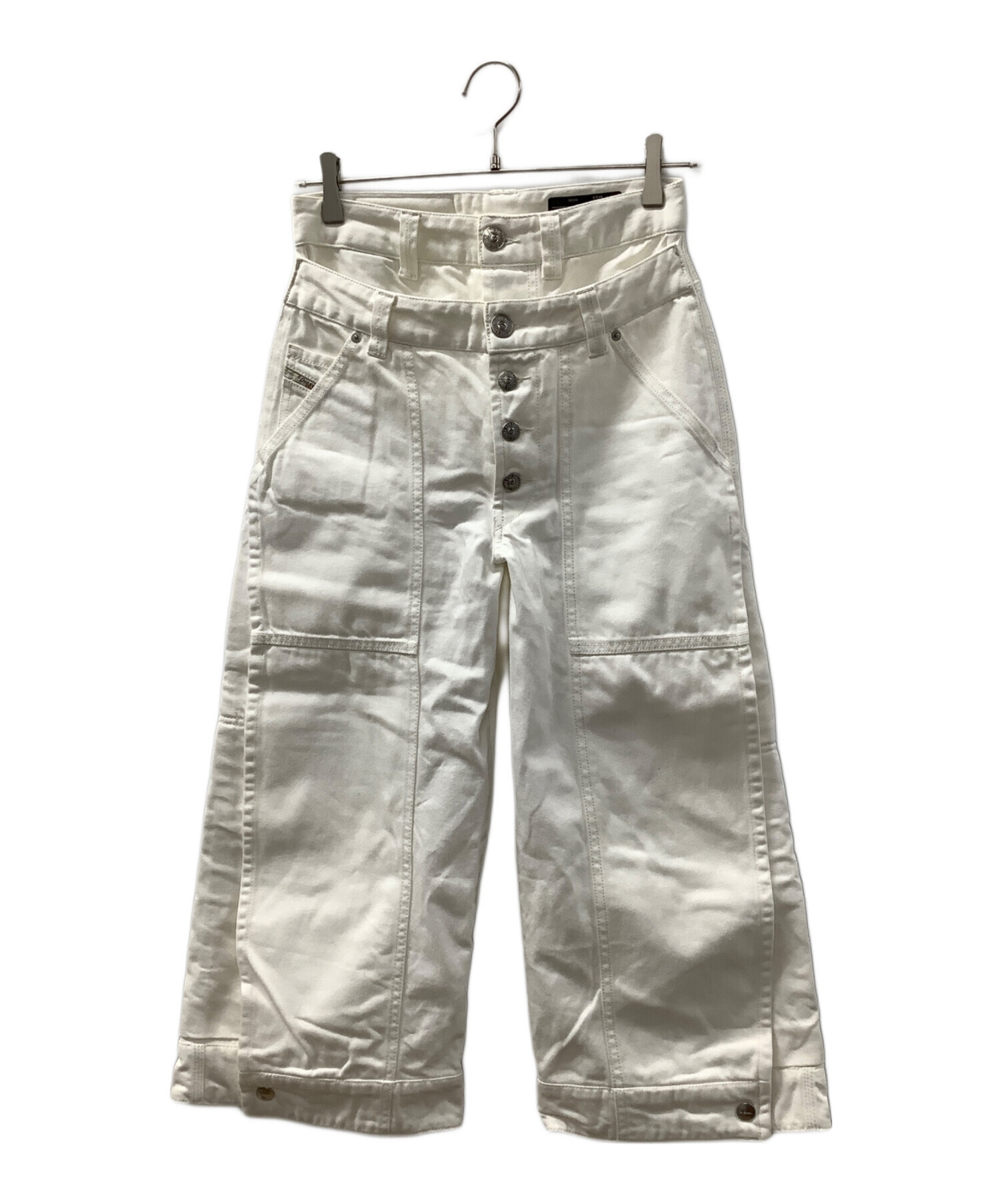 中古・古着通販】DIESEL (ディーゼル) ワイドデニムパンツ ホワイト