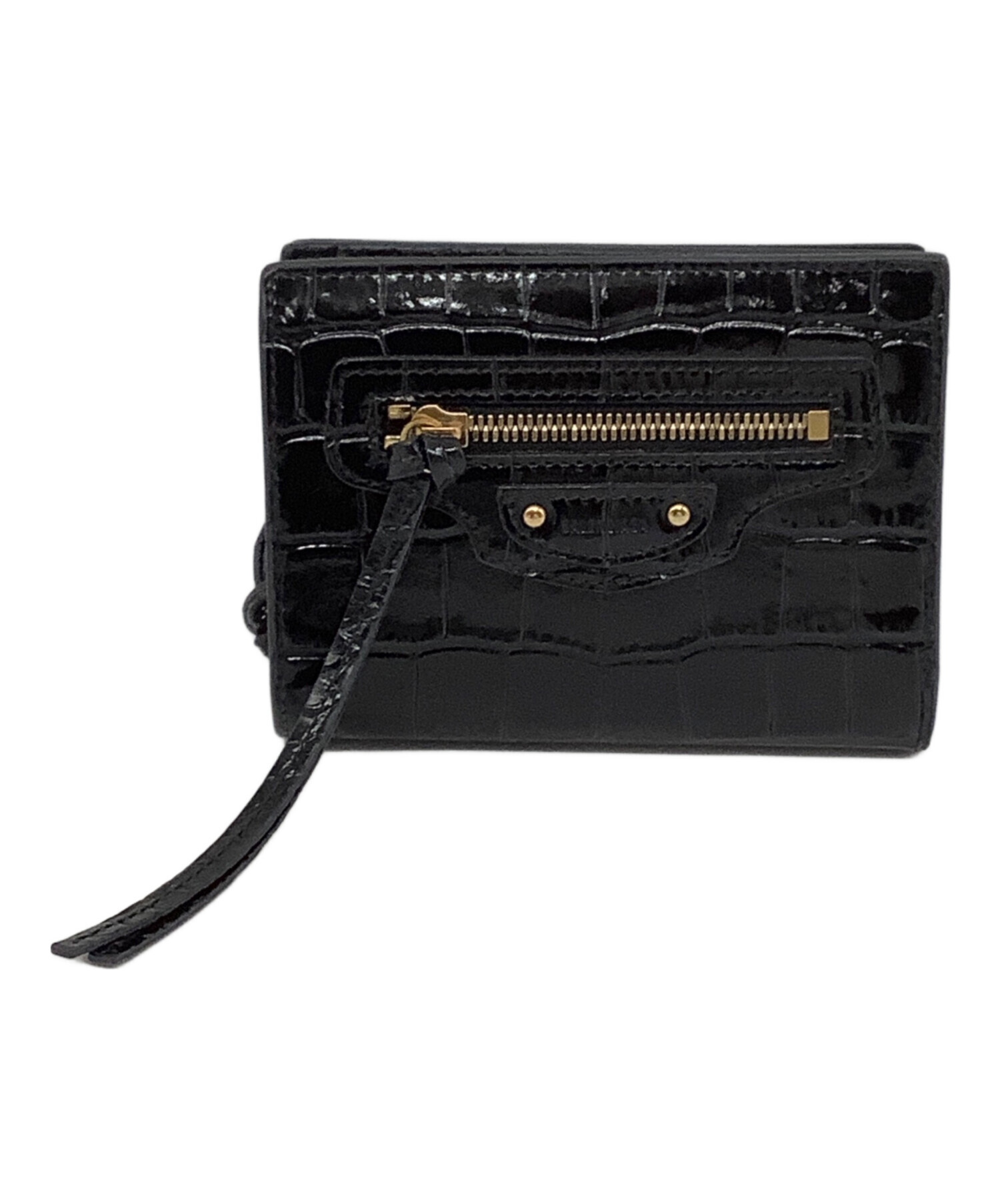 中古・古着通販】BALENCIAGA (バレンシアガ) 2つ折り財布 ブラック