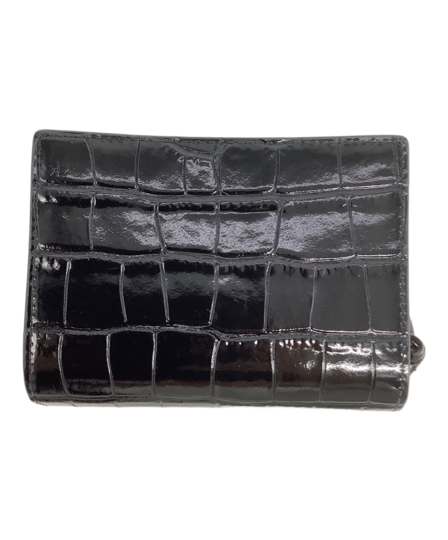 【未使用】バレンシアガ 2つ折り財布 モノグラム レザー ウォレット 中古・古着通販】BALENCIAGA (バレンシアガ) 2つ折り財布 ブラック