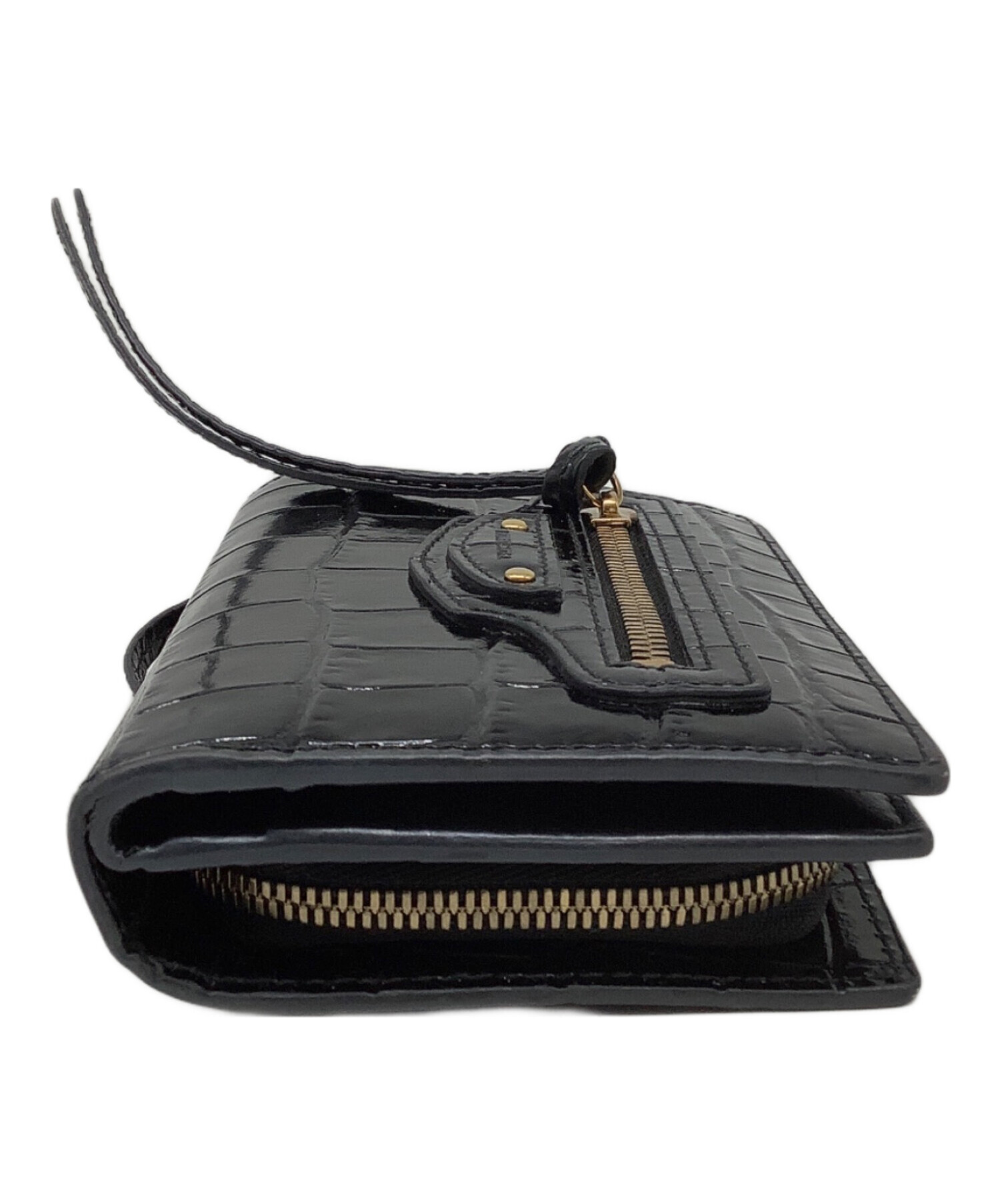 中古・古着通販】BALENCIAGA (バレンシアガ) 2つ折り財布 ブラック