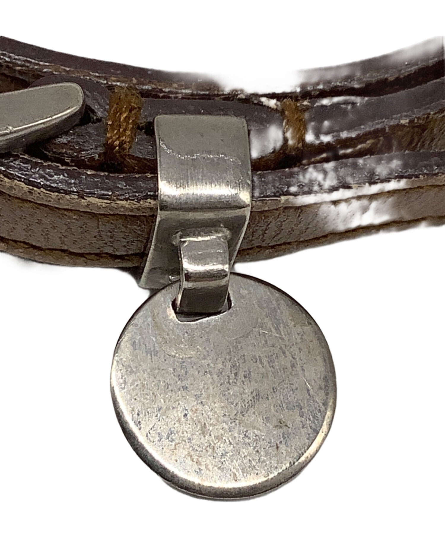 中古・古着通販】PRADA (プラダ) レザーブレスレット ブラウン