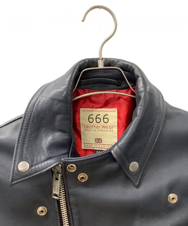 中古・古着通販】666 (666) ダブルライダースジャケット ネイビー