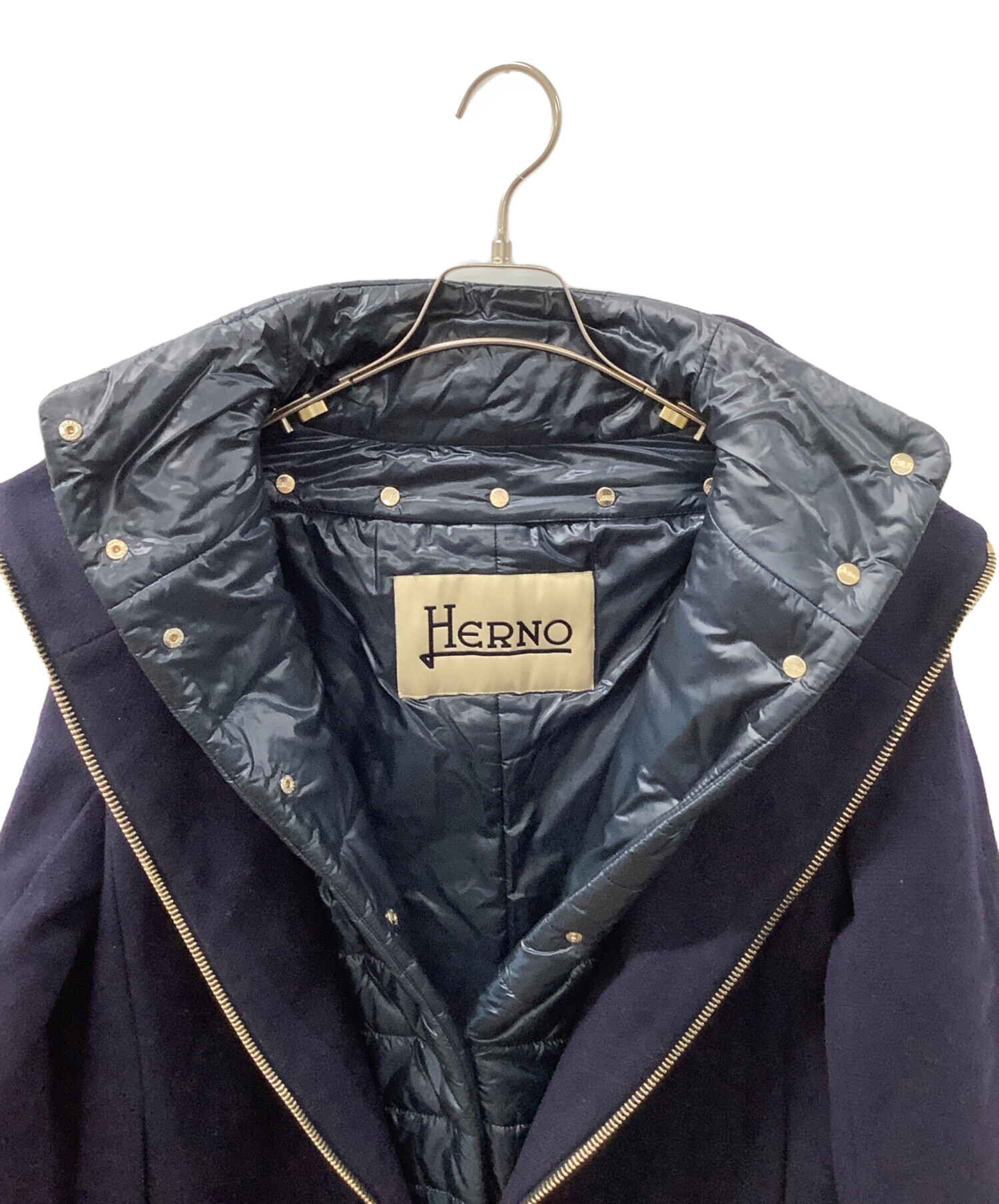 中古・古着通販】HERNO (ヘルノ) 切替ダウンコート ネイビー サイズ:38