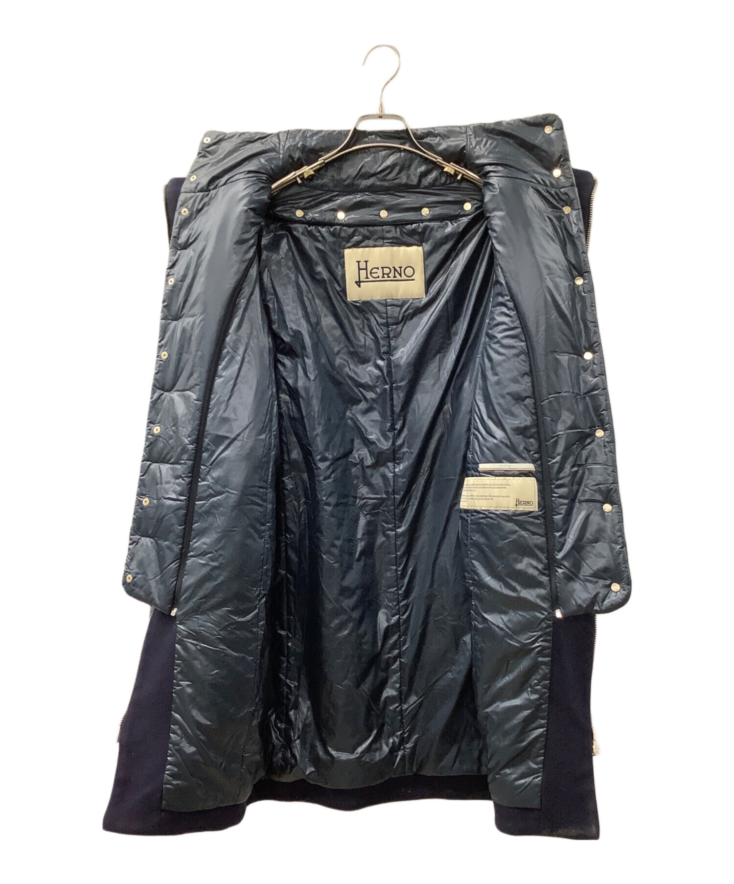 中古・古着通販】HERNO (ヘルノ) 切替ダウンコート ネイビー サイズ:38