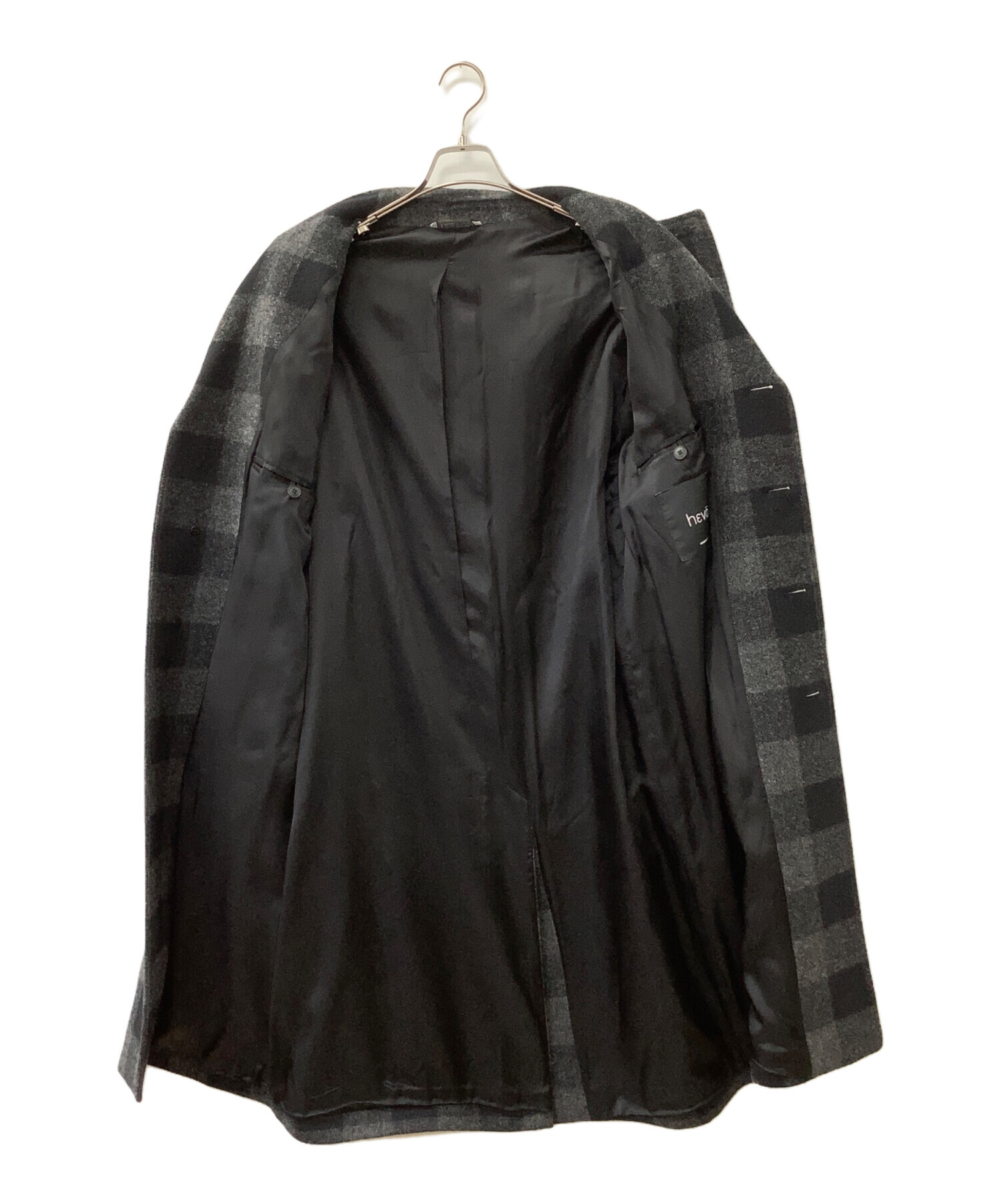 中古・古着通販】HEVO (イーヴォ) OSTUNI BLOCK CHECK BELTED COAT