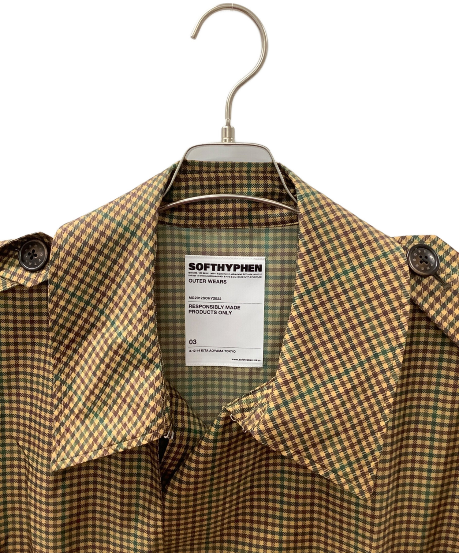中古・古着通販】SOFTHYPHEN (ソフトハイフン) GUN CLUB CHECK TRENCH 
