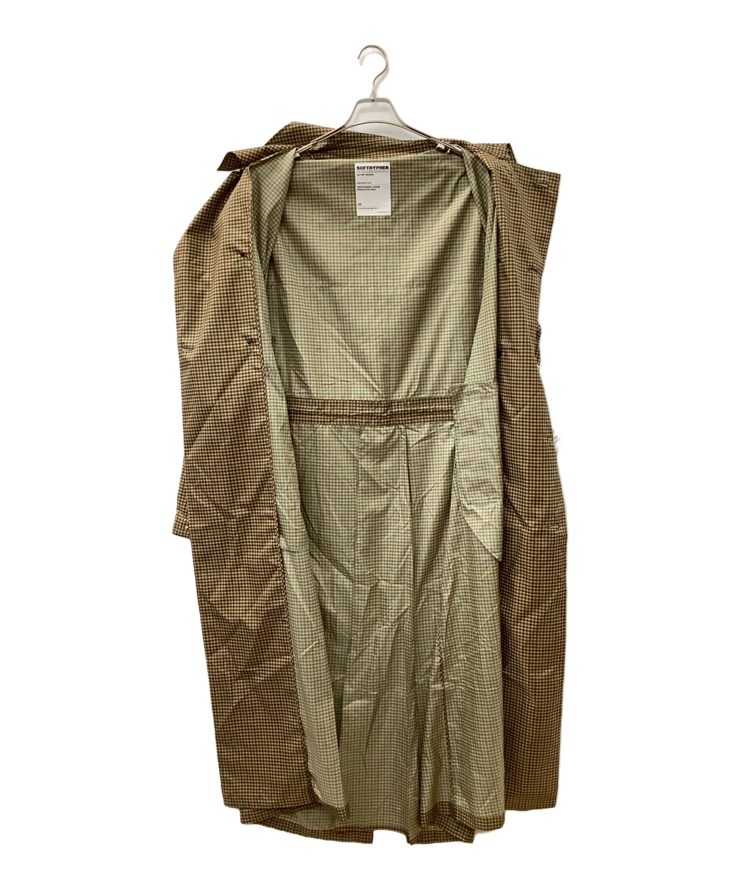 中古・古着通販】SOFTHYPHEN (ソフトハイフン) GUN CLUB CHECK TRENCH 