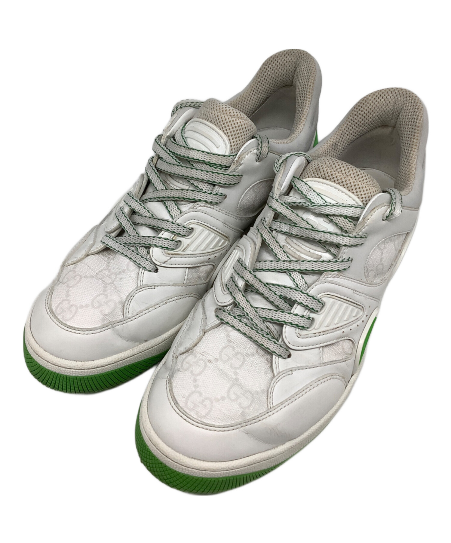 中古・古着通販】GUCCI (グッチ) BASKET ホワイト×黄緑 サイズ:7