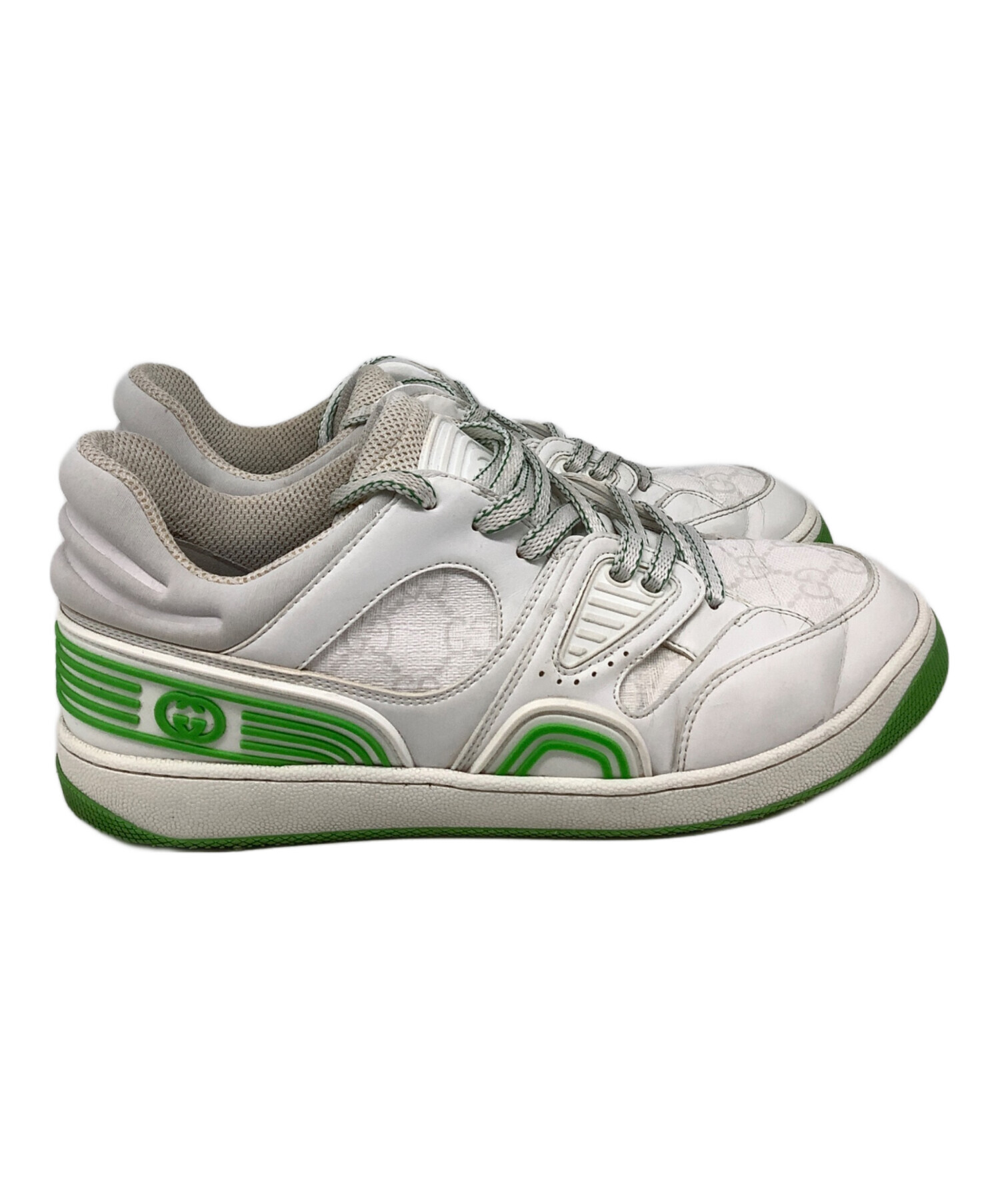 中古・古着通販】GUCCI (グッチ) BASKET ホワイト×黄緑 サイズ:7 