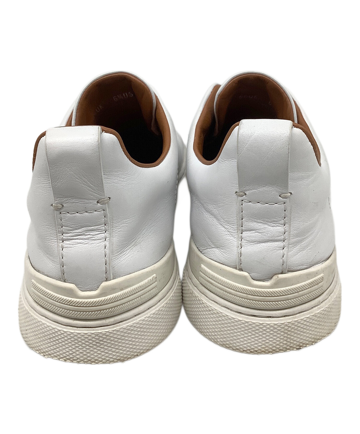 中古・古着通販】ZEGNA (ゼニア) スニーカー ホワイト サイズ:US6 1/2