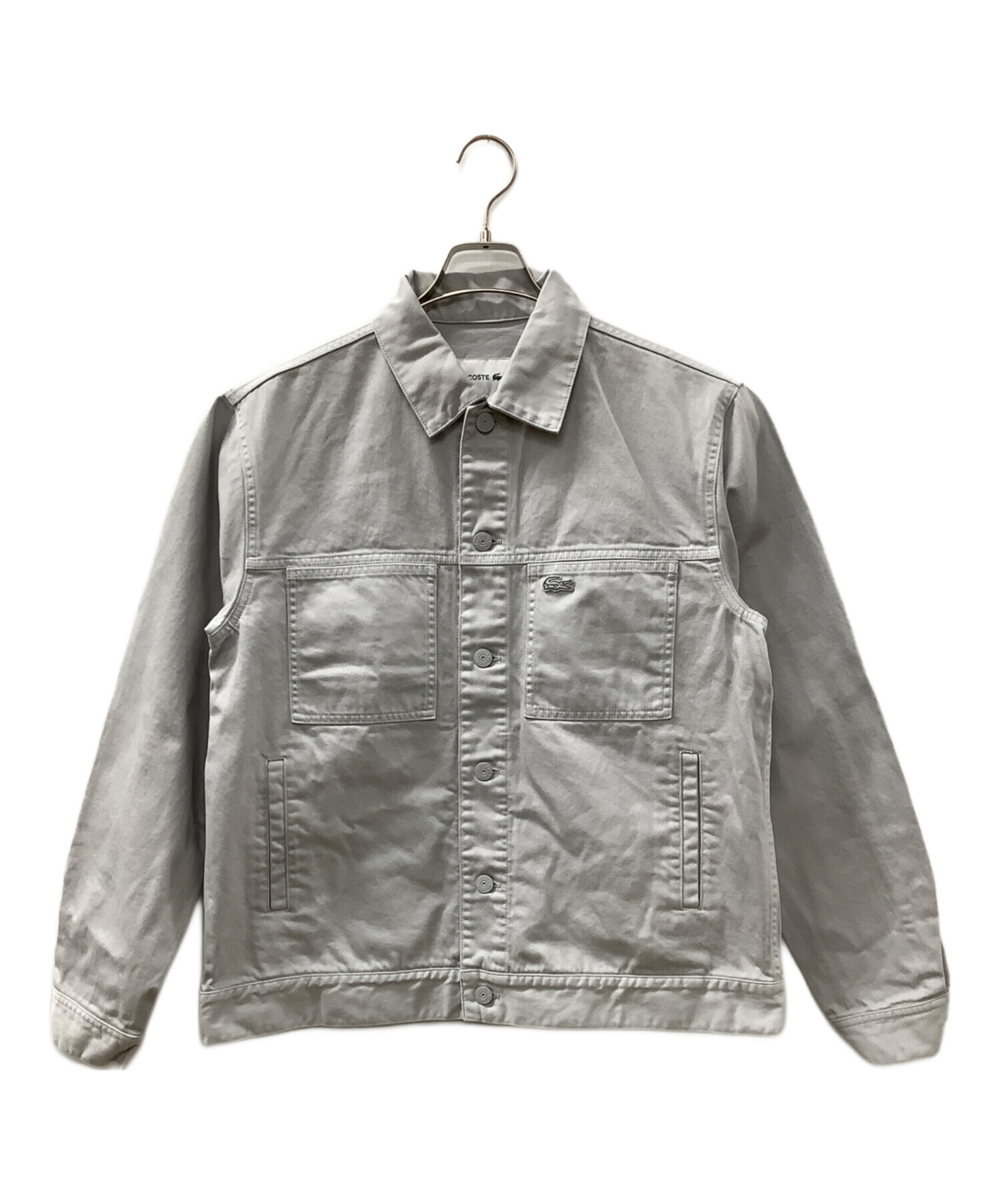 パ*3様 LACOSTE グレー デニムジャケット セットアップ 中古・古着通販】LACOSTE (ラコステ) ボックスカラーデニムジャケット