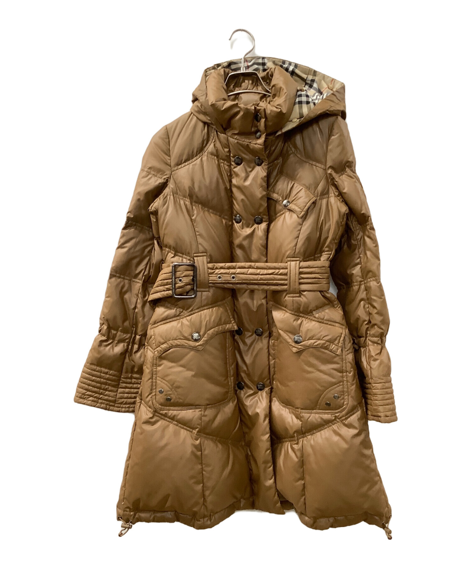 【専用】BURBBERY バーバリー カーキブラウンフード付きダウンコート 中古・古着通販】BURBERRY (バーバリー) ロングダウンジャケット